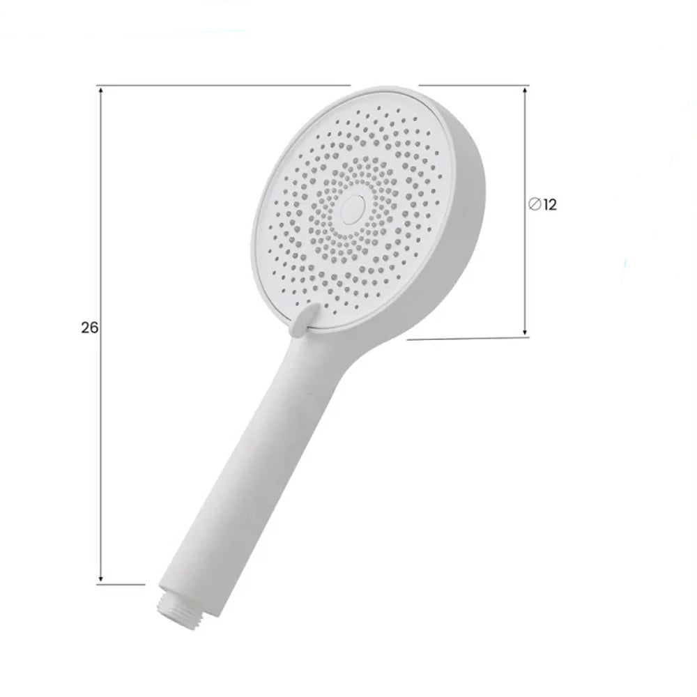 Doccetta rotonda 3 funzioni Anticalcare Serie Aqua Collection DocciaGo in ABS 26x12 cmâ€“ Bianco 2