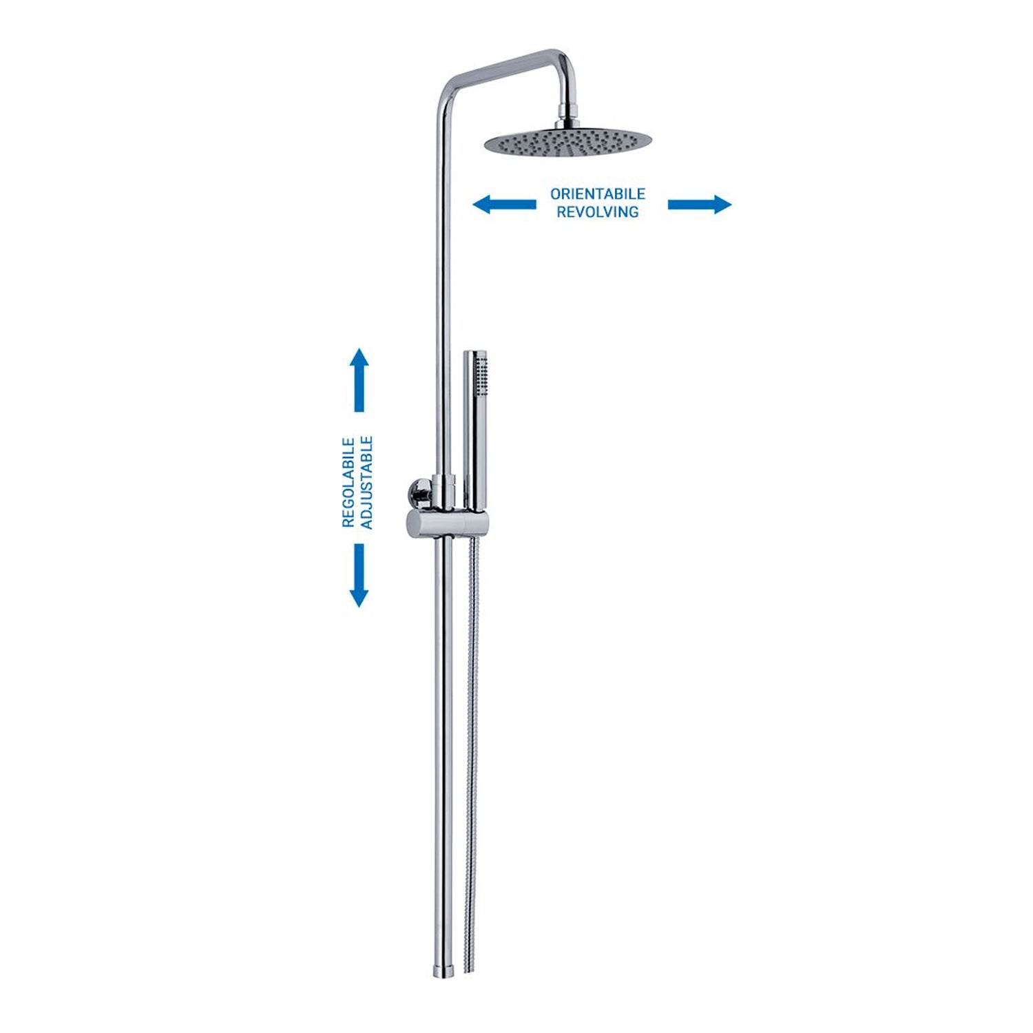  Colonna doccia C40 regolabile e orientabile con soffione Vienna e attacco 3/4F by CeramicStore | Lo specialista del tuo bagno