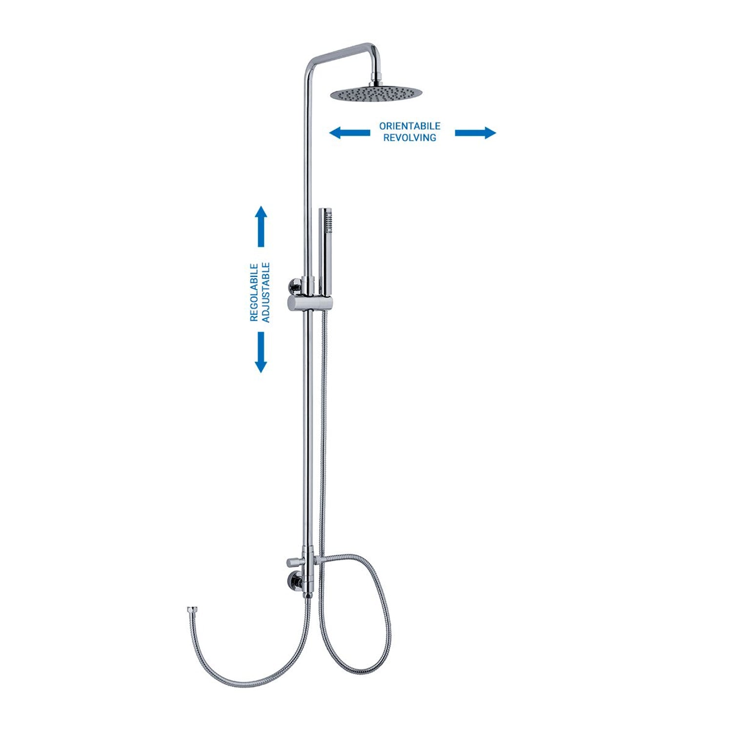  Colonna doccia C40 regolabile con soffione Linz e attacco flessibile by CeramicStore | Lo specialista del tuo bagno