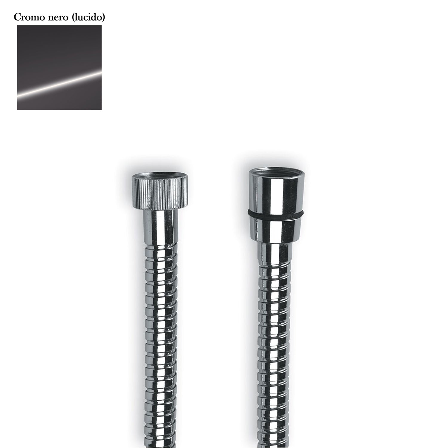 Flessibile doccia a doppia aggraffatura 150cm cromo nero by CeramicStore | Lo specialista del tuo bagno
