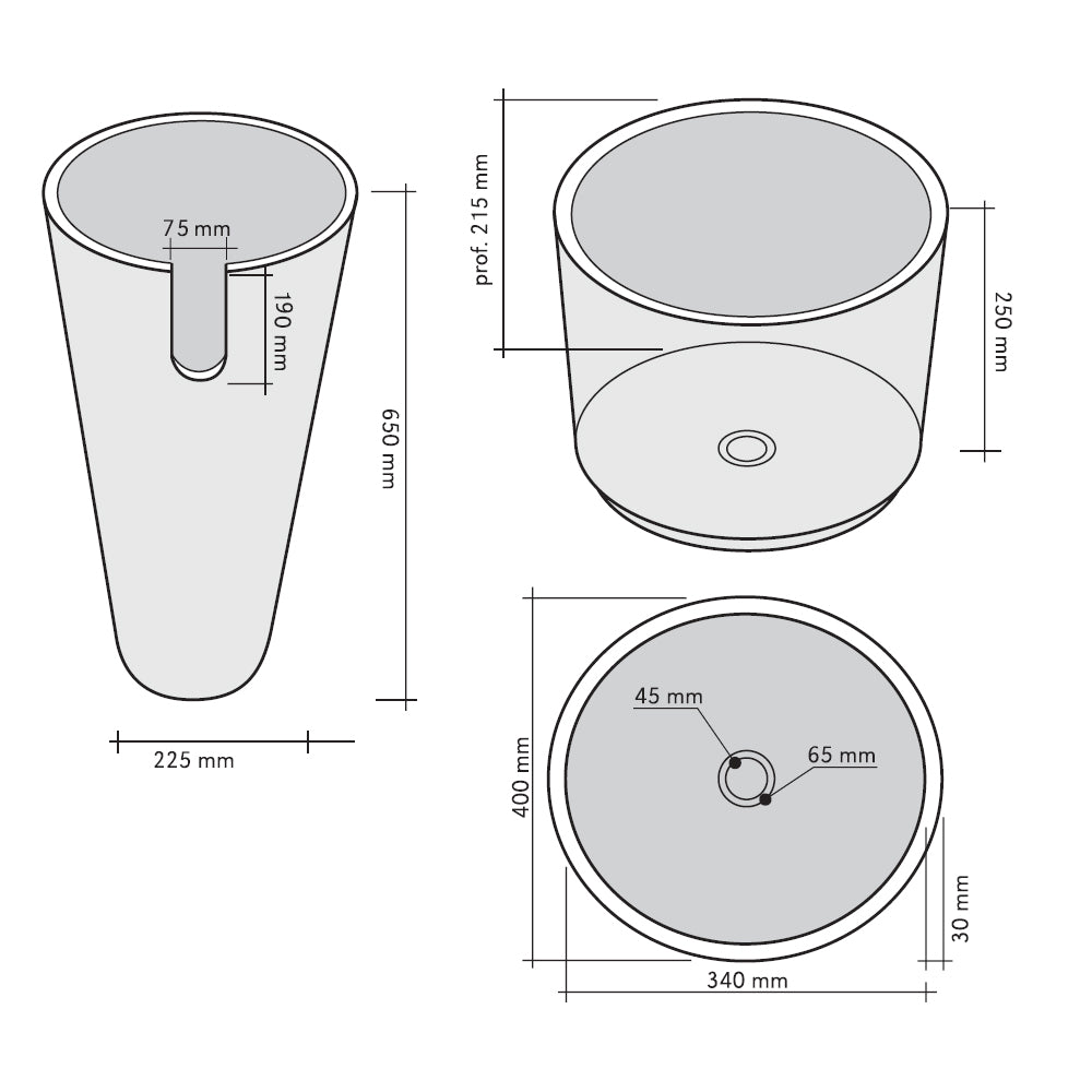  Lavabo freestanding in Marmo Conico Beige tondo alto 90 cm diametro 40 cm by CeramicStore | Lo specialista del tuo bagno