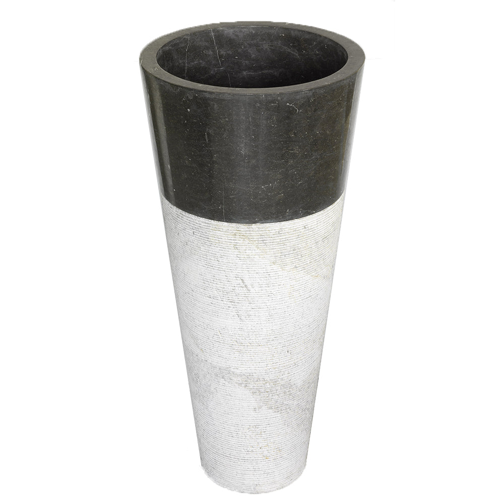 Lavabo freestanding in Marmo Conico Nero tondo alto 90 cm diametro 40 cm by CeramicStore | Lo specialista del tuo bagno