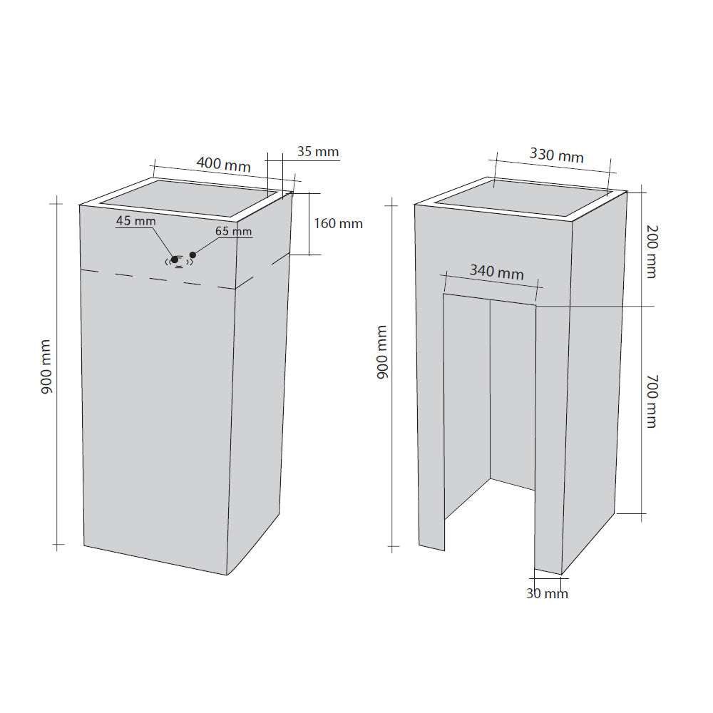  Lavabo freestanding in Marmo Cubo Nero 40x90 cm by CeramicStore | Lo specialista del tuo bagno