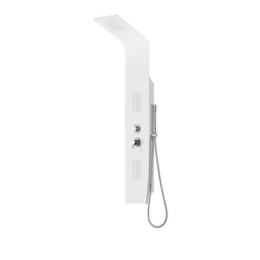 Pannello doccia Design realizzato in Alluminio verniciato Bianco a 3 funzioni