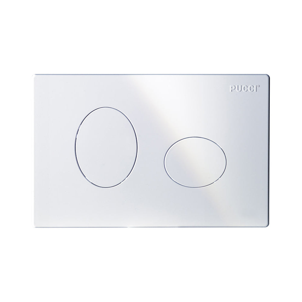 Placca per cassetta incasso pucci eco 2 pulsanti modello Ellisse bianca