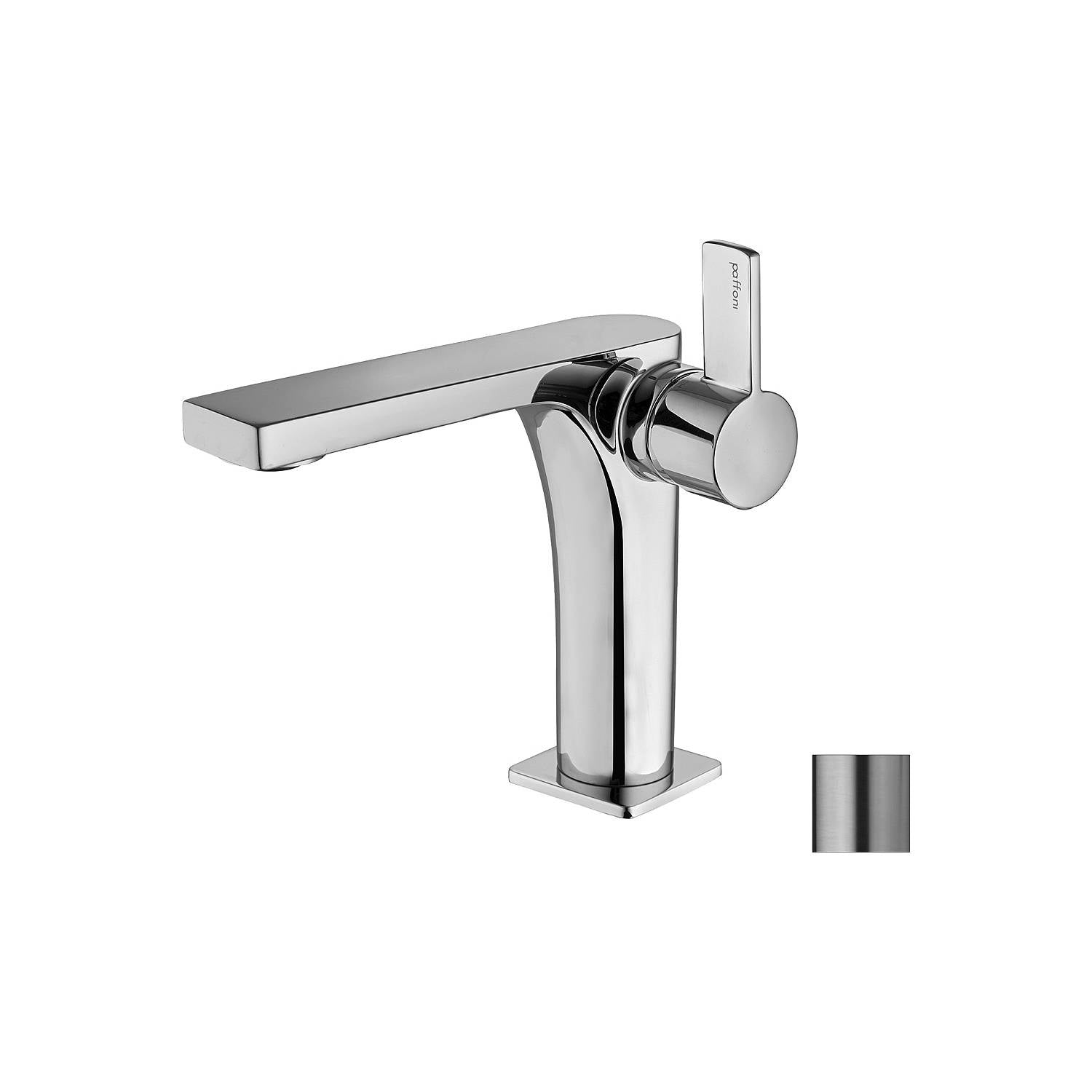 Miscelatore lavabo senza scarico serie Rock modello RO071ST steel looking Paffoni by CeramicStore | Lo specialista del tuo bagno