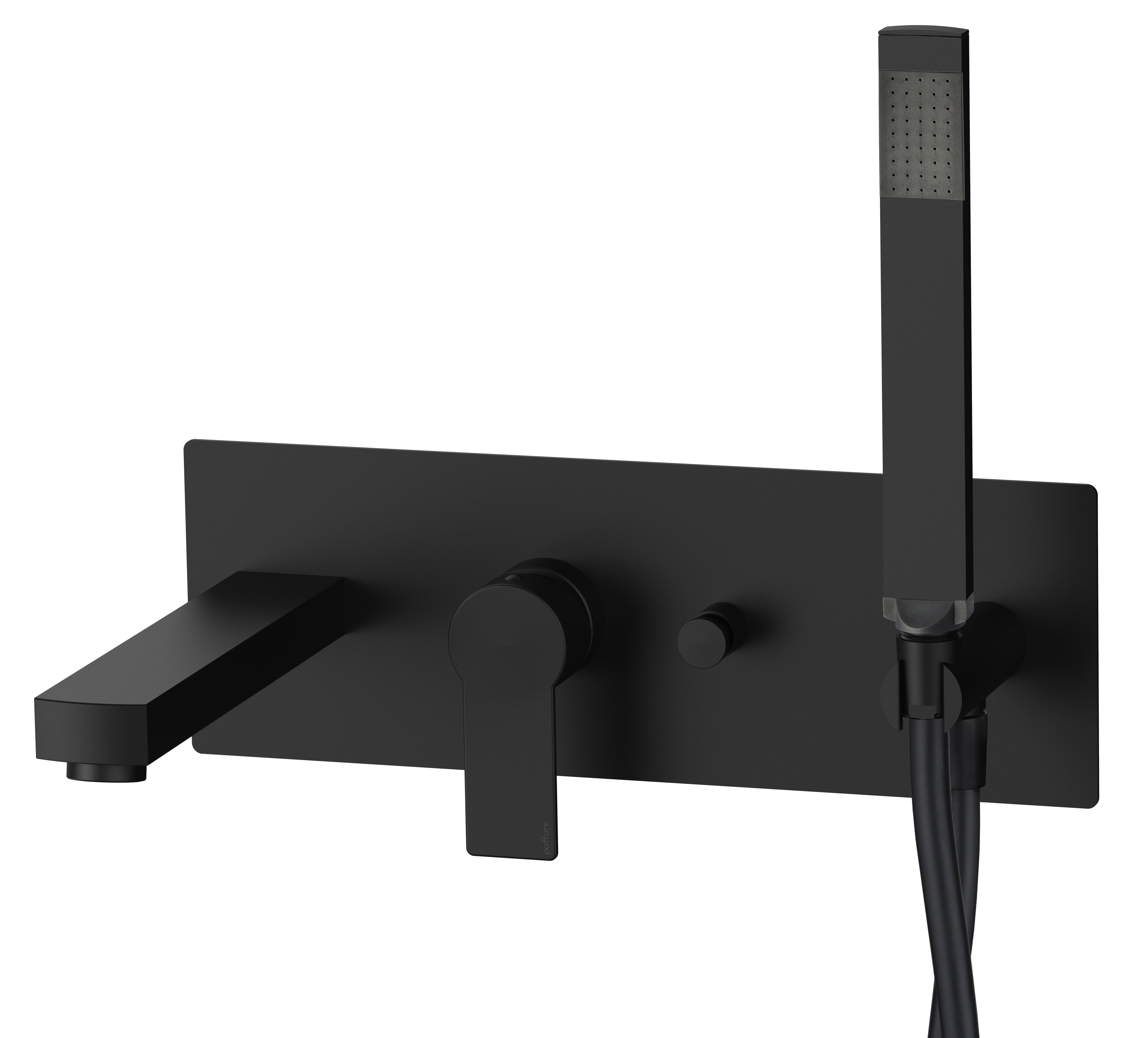 Miscelatore vasca a parete Paffoni con duplex e deviatore a pulsante serie Tango - Nero Opaco by CeramicStore | Lo specialista del tuo bagno