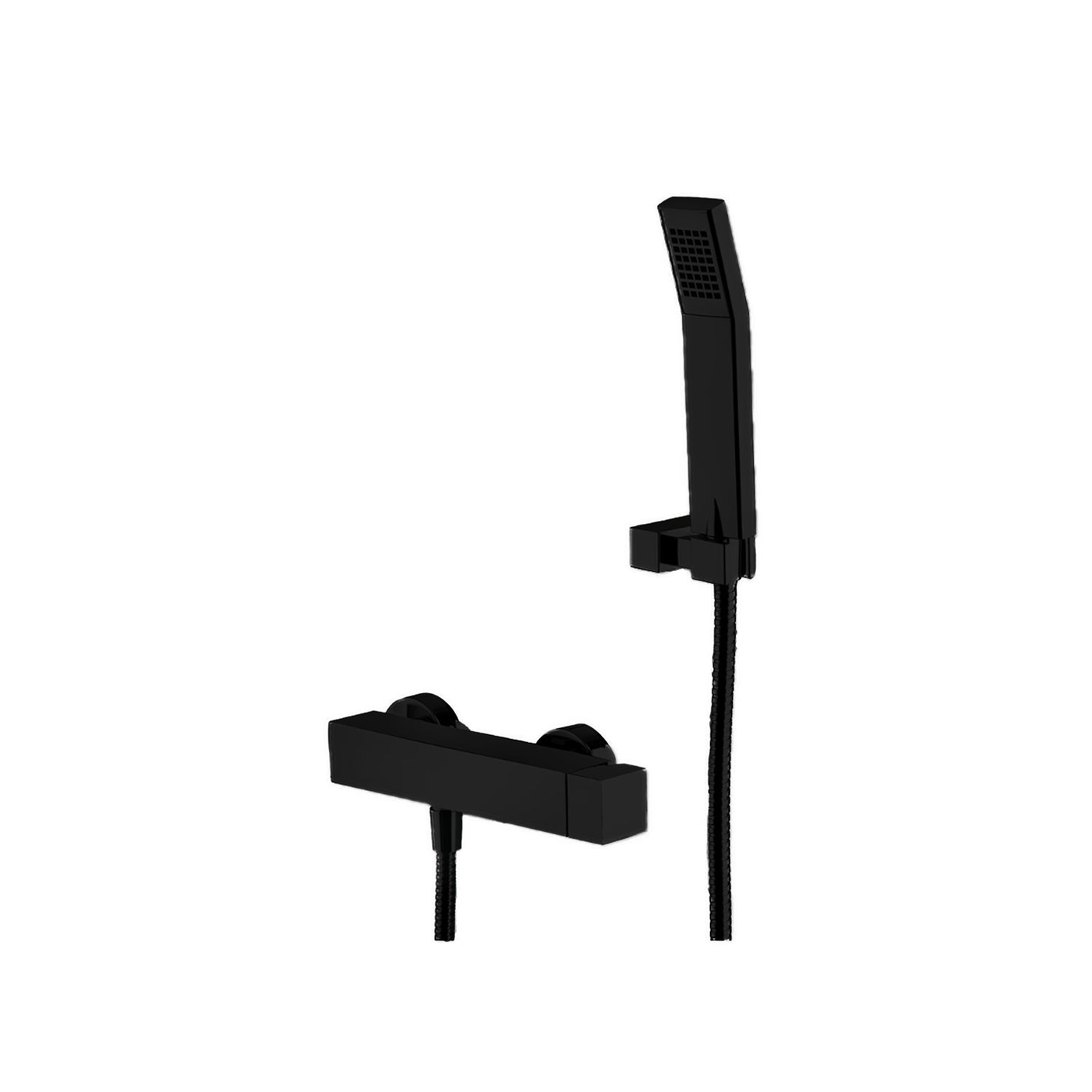 Miscelatore doccia Paffoni Elle completo di set doccia con supporto a muro - Nero Opaco by CeramicStore | Lo specialista del tuo bagno