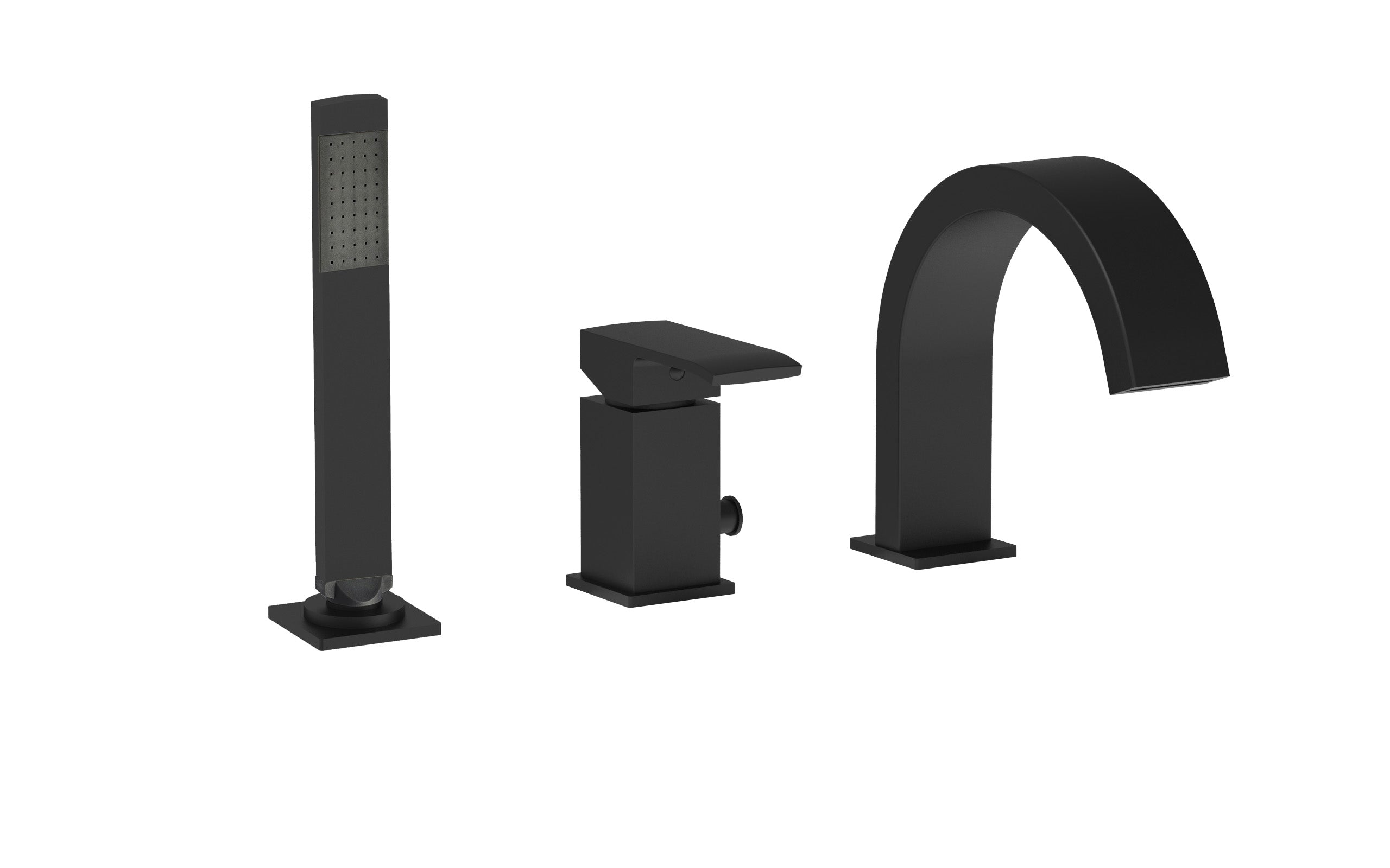 Miscelatore bordo vasca Paffoni Elle con set doccia e bocca di erogazione - Nero Opaco by CeramicStore | Lo specialista del tuo bagno