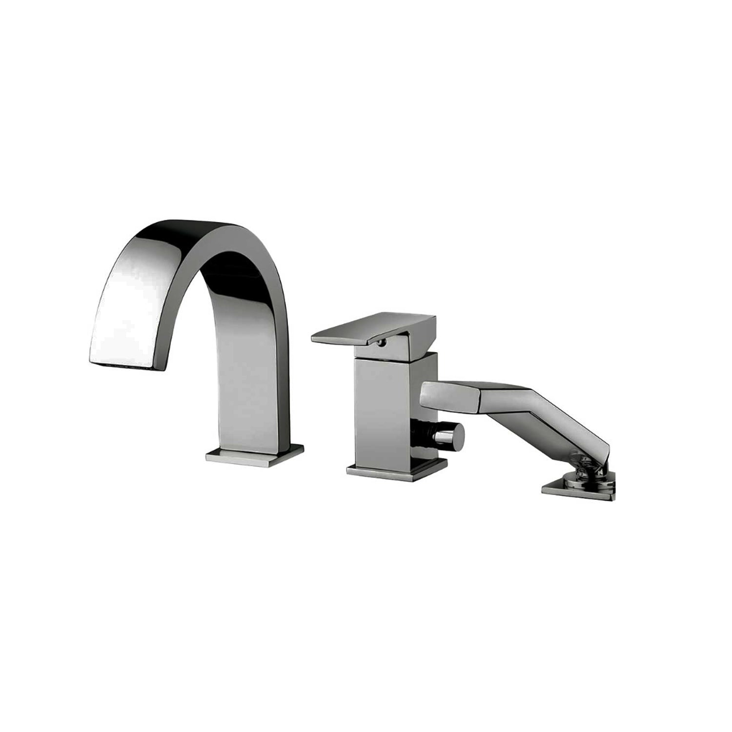 Miscelatore bordo vasca Paffoni Elle con set doccia e bocca di erogazione - Steel Looking by CeramicStore | Lo specialista del tuo bagno