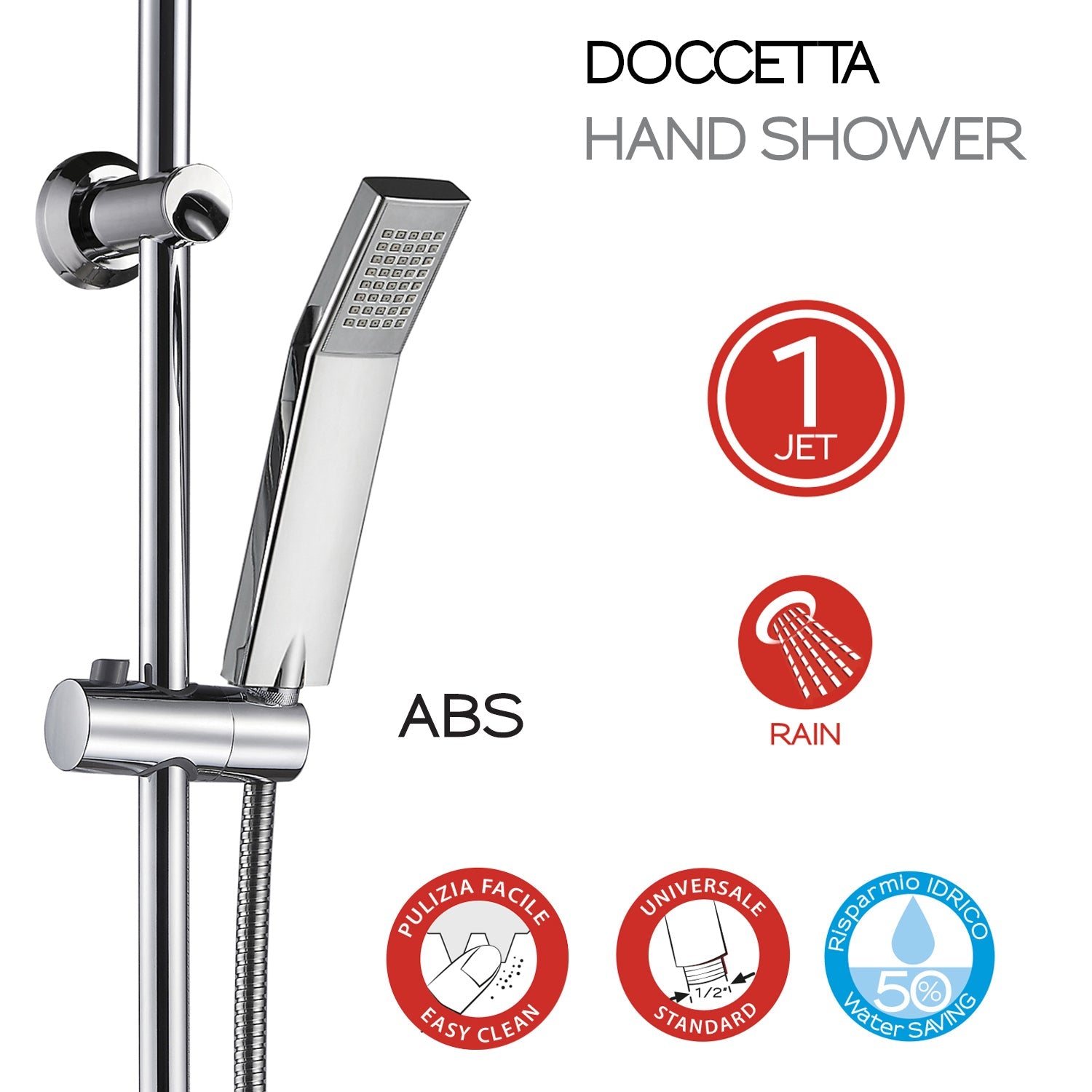  Colonna doccia regolabile da 100 cm con soffione