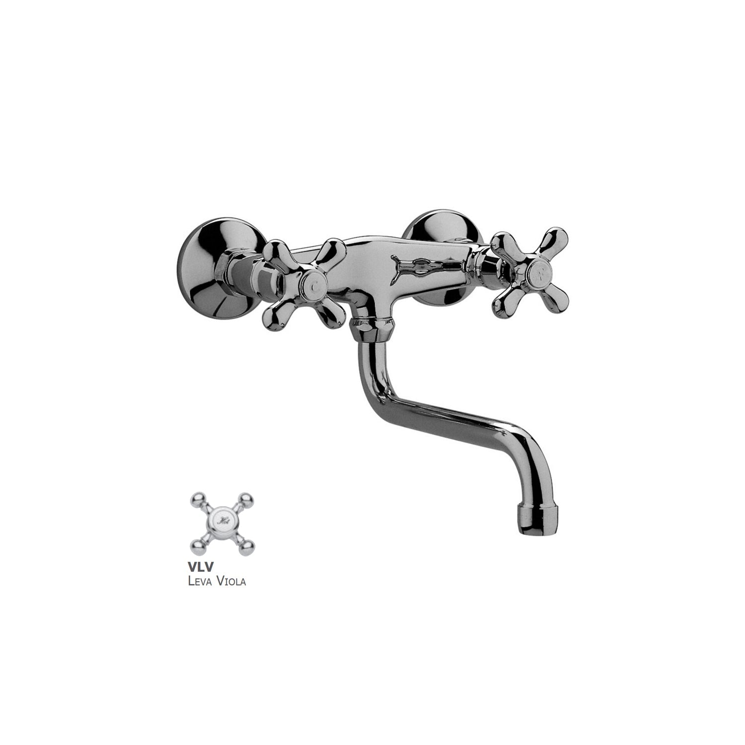 Gruppo lavello a muro con canna "S" orientabile Paffoni serie Viola - Cromato by CeramicStore | Lo specialista del tuo bagno