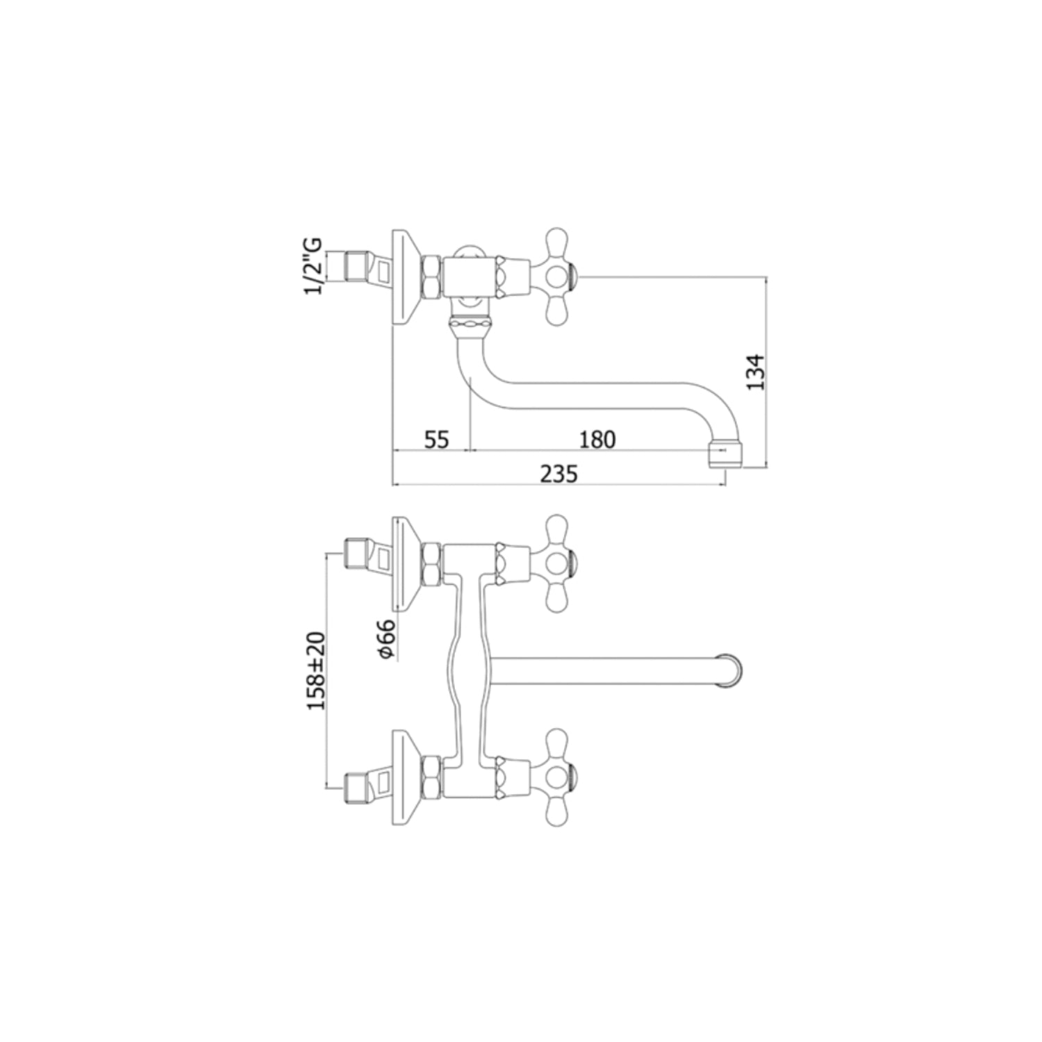  Gruppo lavello a muro con canna "S" orientabile Paffoni serie Viola - Cromato by CeramicStore | Lo specialista del tuo bagno