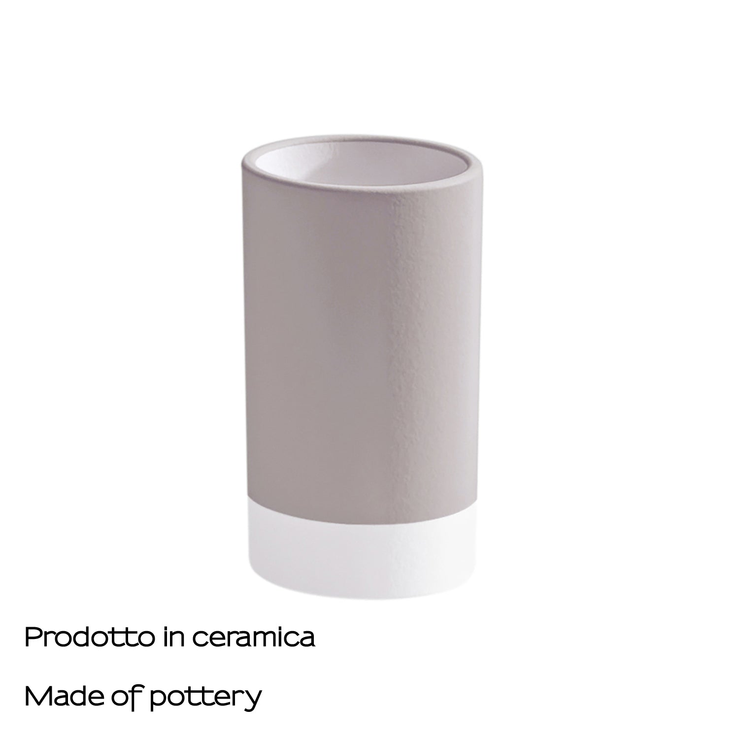  Portaspazzolini in ceramica Gedy serie New Mizar - Tortora Chiaro