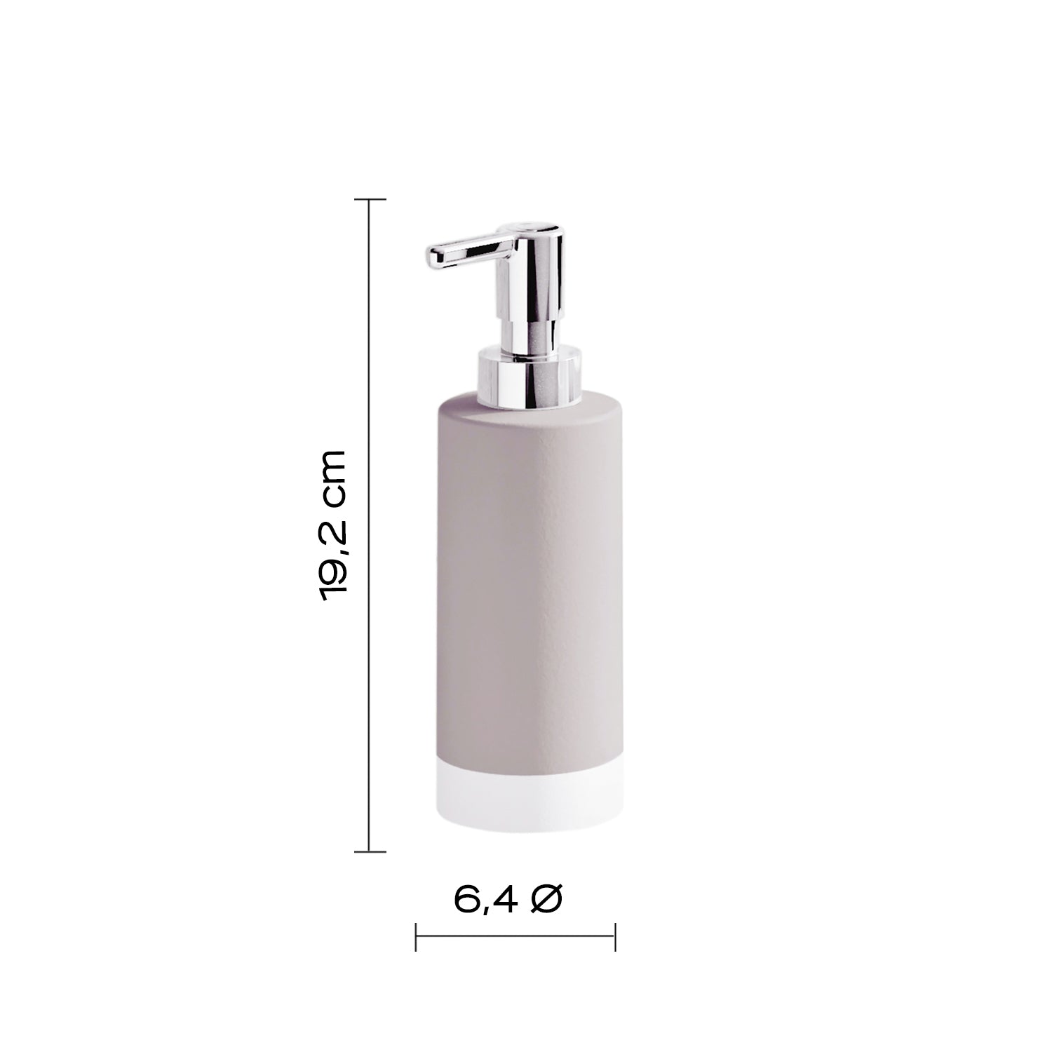  Dispenser sapone in ceramica con erogatore cromato Gedy serie New Mizar - Tortora Chiaro
