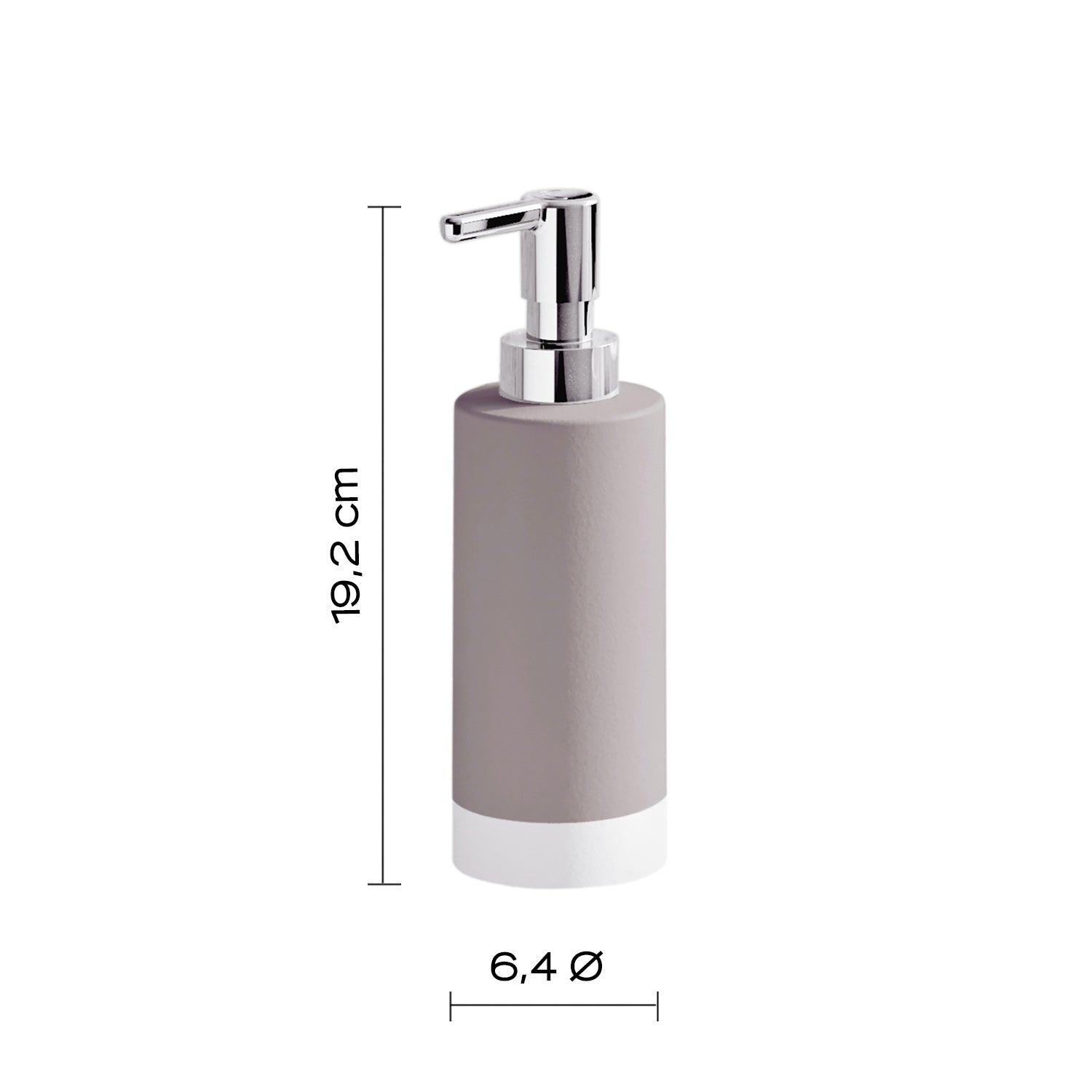  Dispenser sapone in ceramica con erogatore cromato Gedy serie New Mizar - Tortora