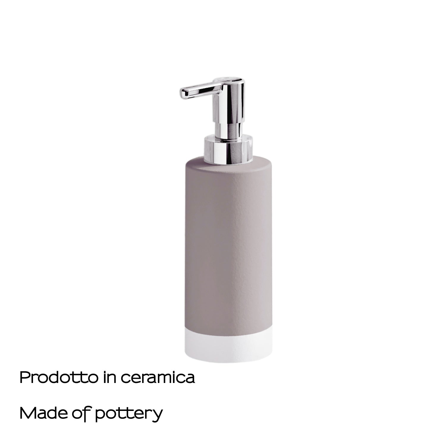  Dispenser sapone in ceramica con erogatore cromato Gedy serie New Mizar - Tortora