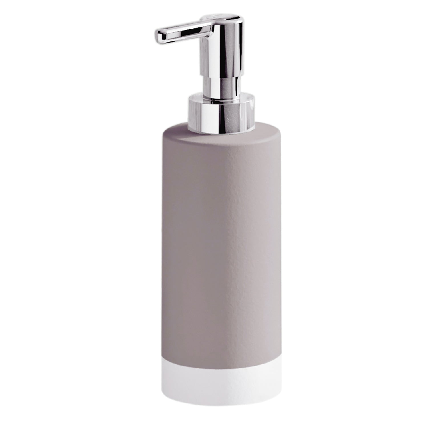 Dispenser sapone in ceramica con erogatore cromato Gedy serie New Mizar - Tortora