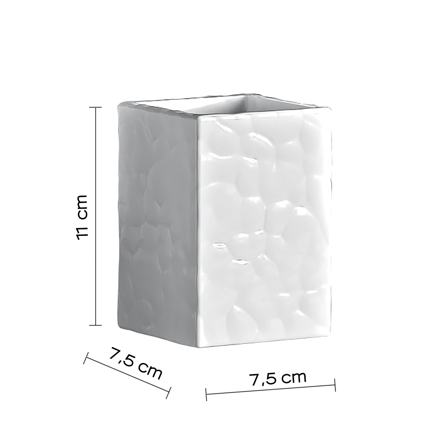  Portaspazzolini in ceramica Gedy modello New Martina - Bianco