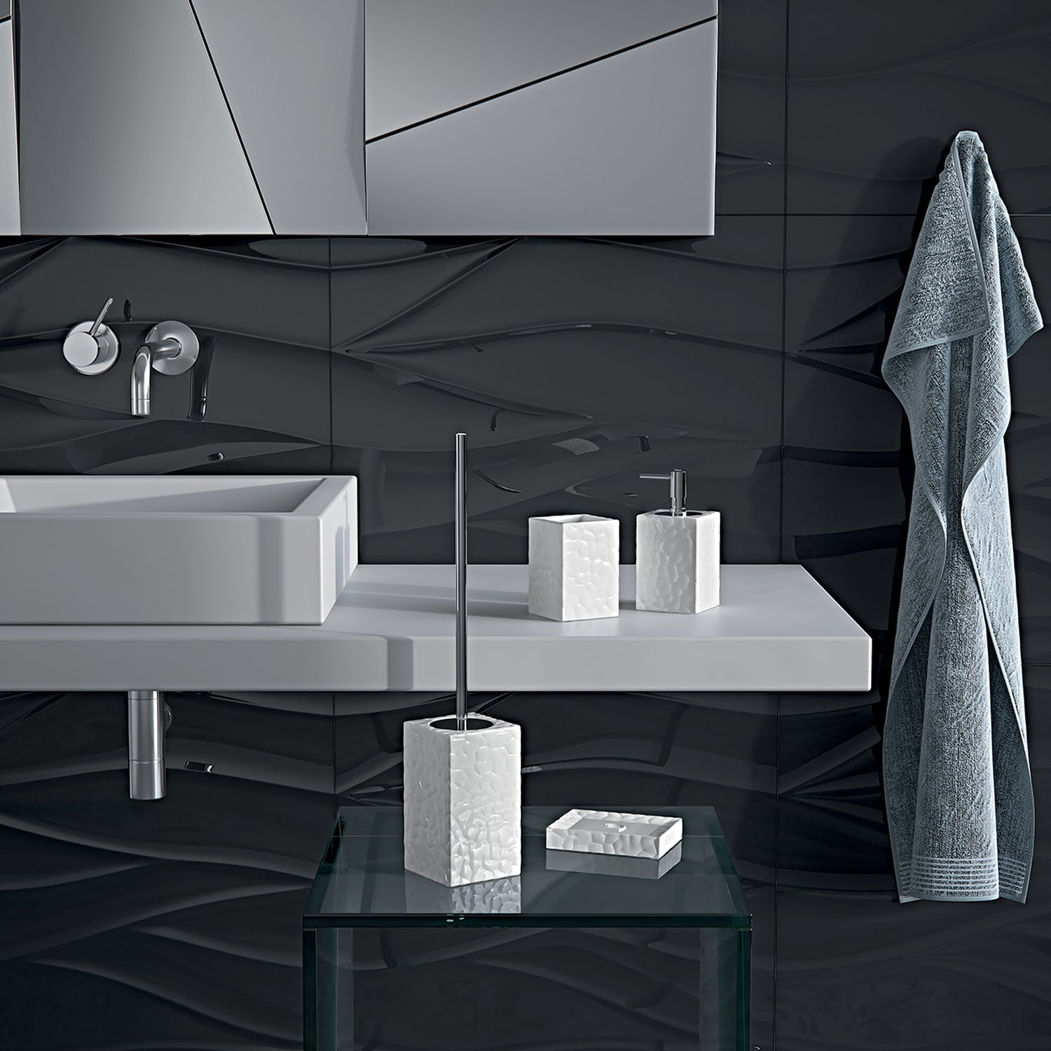  Dosasapone in ceramica con erogatore cromato Gedy modello New Martina - Bianco