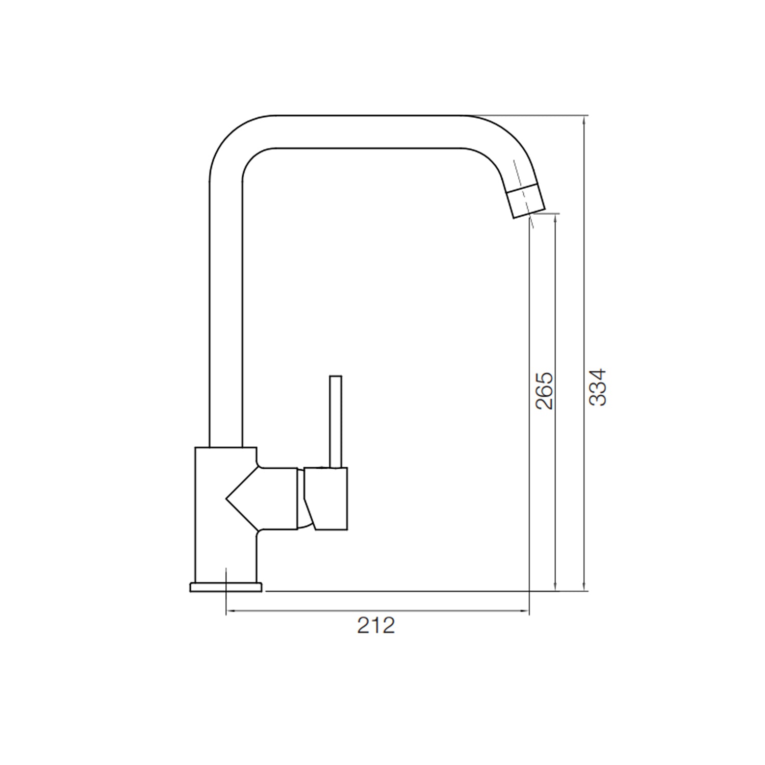 Miscelatore monocomando Rubiflux modello Altair con canna alta quadra - Cromo 2