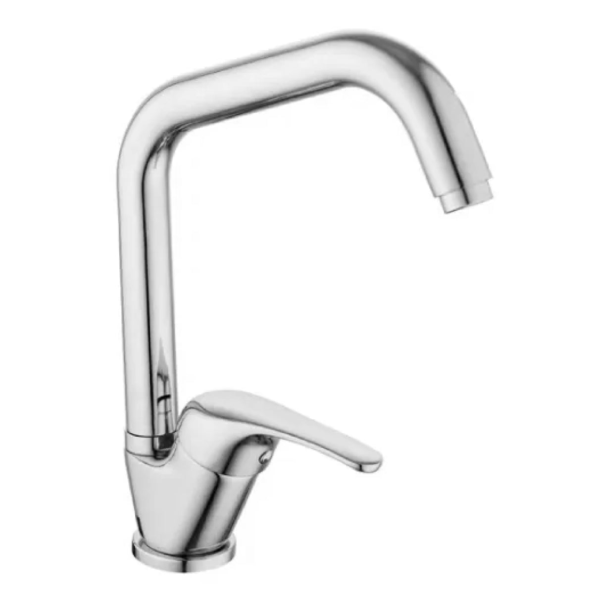 Rubinetto miscelatore monocomando cromato per lavello RubiFlux Blu 2.0 con canna alta quadra