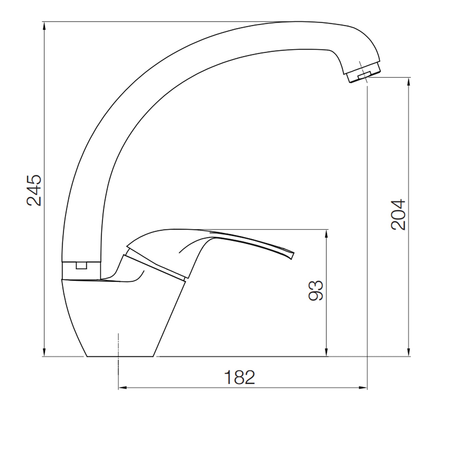 Rubinetto miscelatore monocomando cromato per lavello RubiFlux Blu 2.0 con canna alta snodata 2