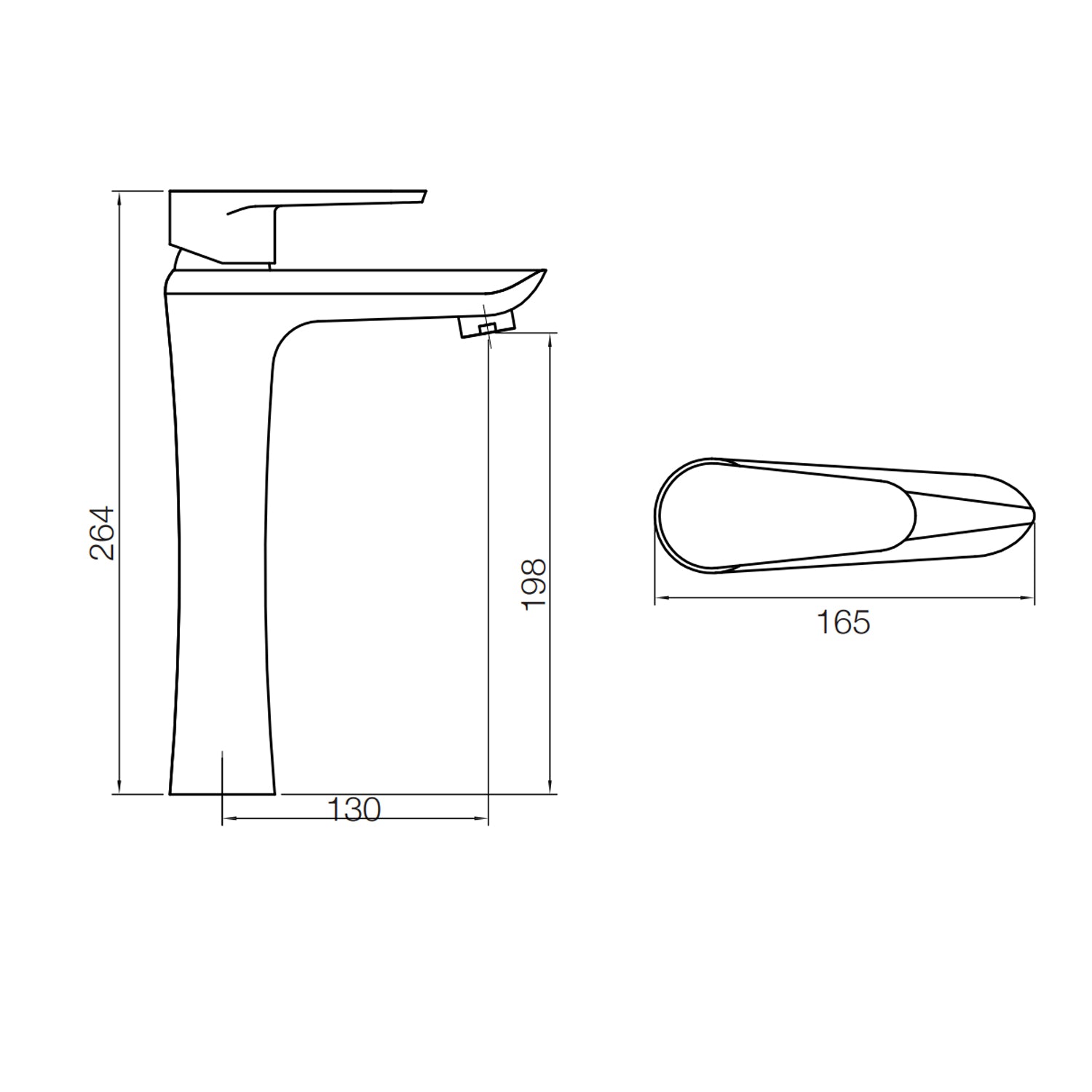 Rubinetto miscelatore monocomando lavabo prolungato cromato RubiFlux Pink 2.0 2
