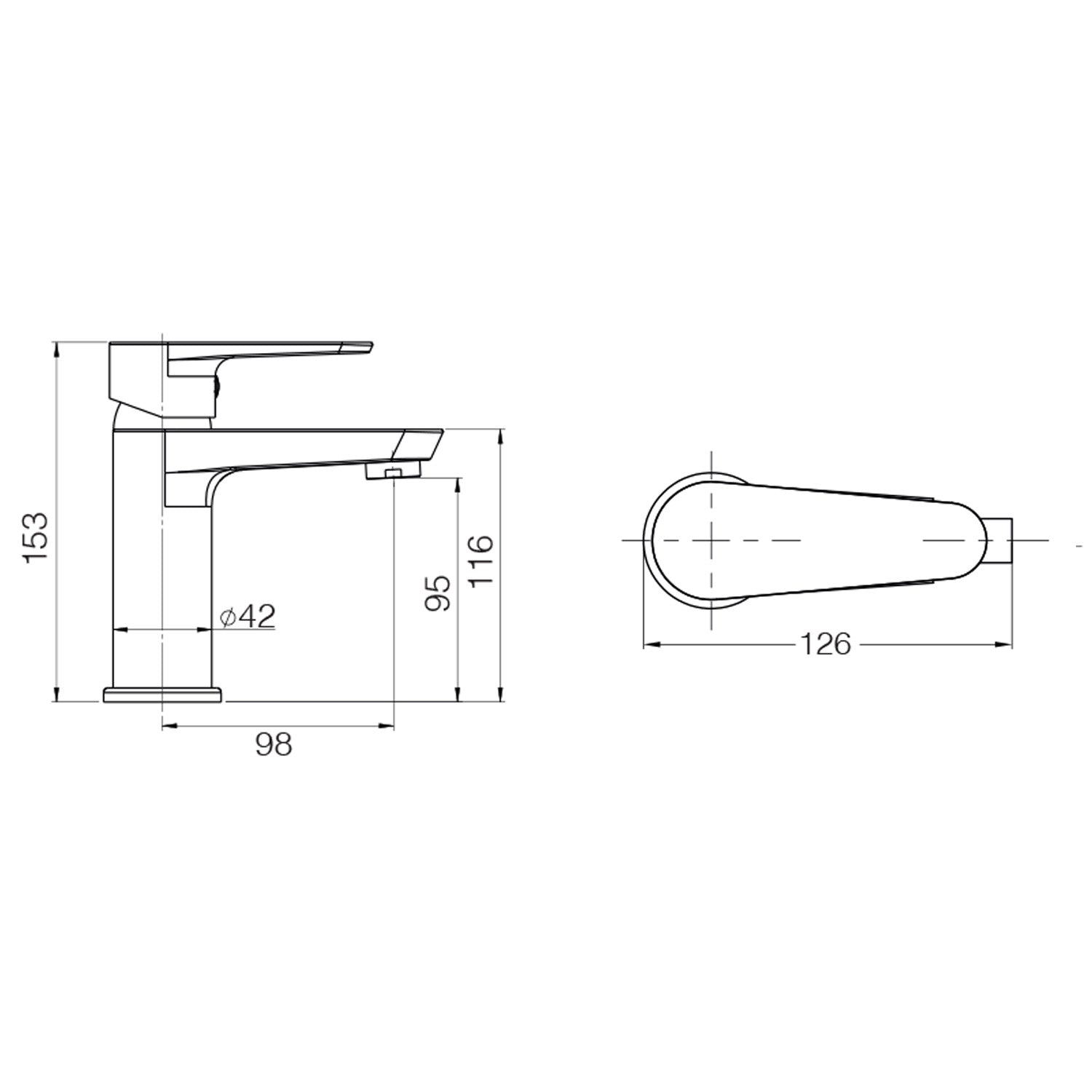 Rubinetto miscelatore monocomando cromato per lavabo RubiFlux Pink 2.0 - Nero Opaco 2