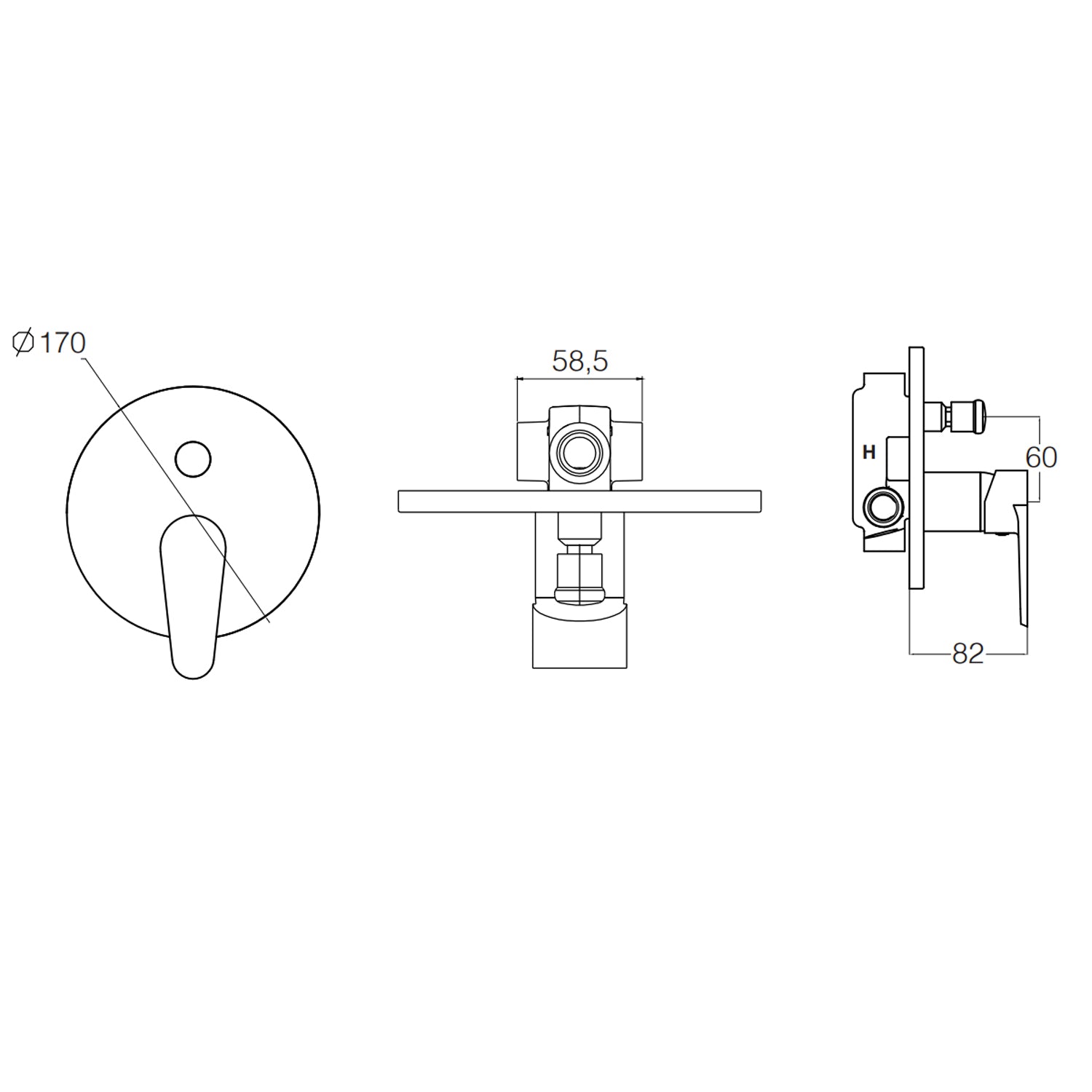 Rubinetto miscelatore monocomando incasso doccia 2 uscite RubiFlux Pink 2.0 - Nero Opaco 2