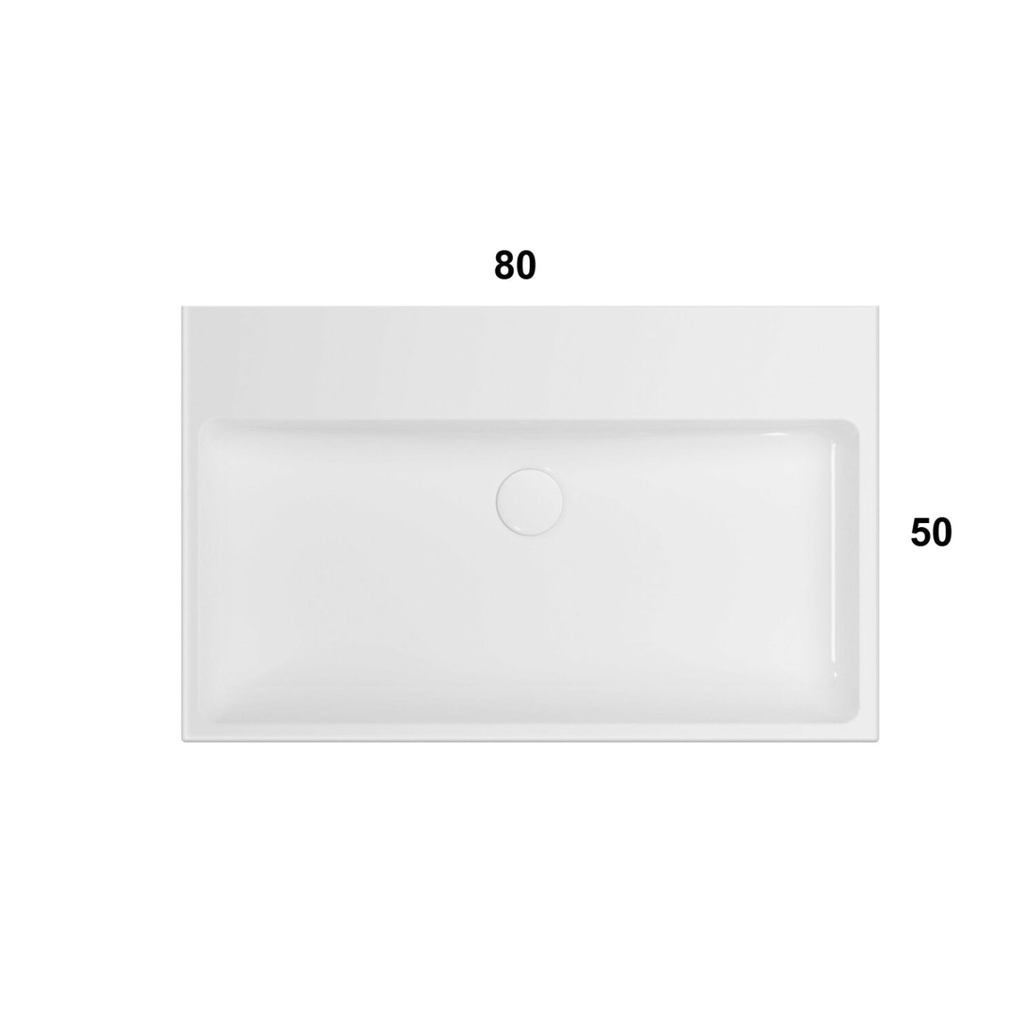  Lavabo Sospeso o da Appoggio di Ceramica Globo modello Classic 80x50