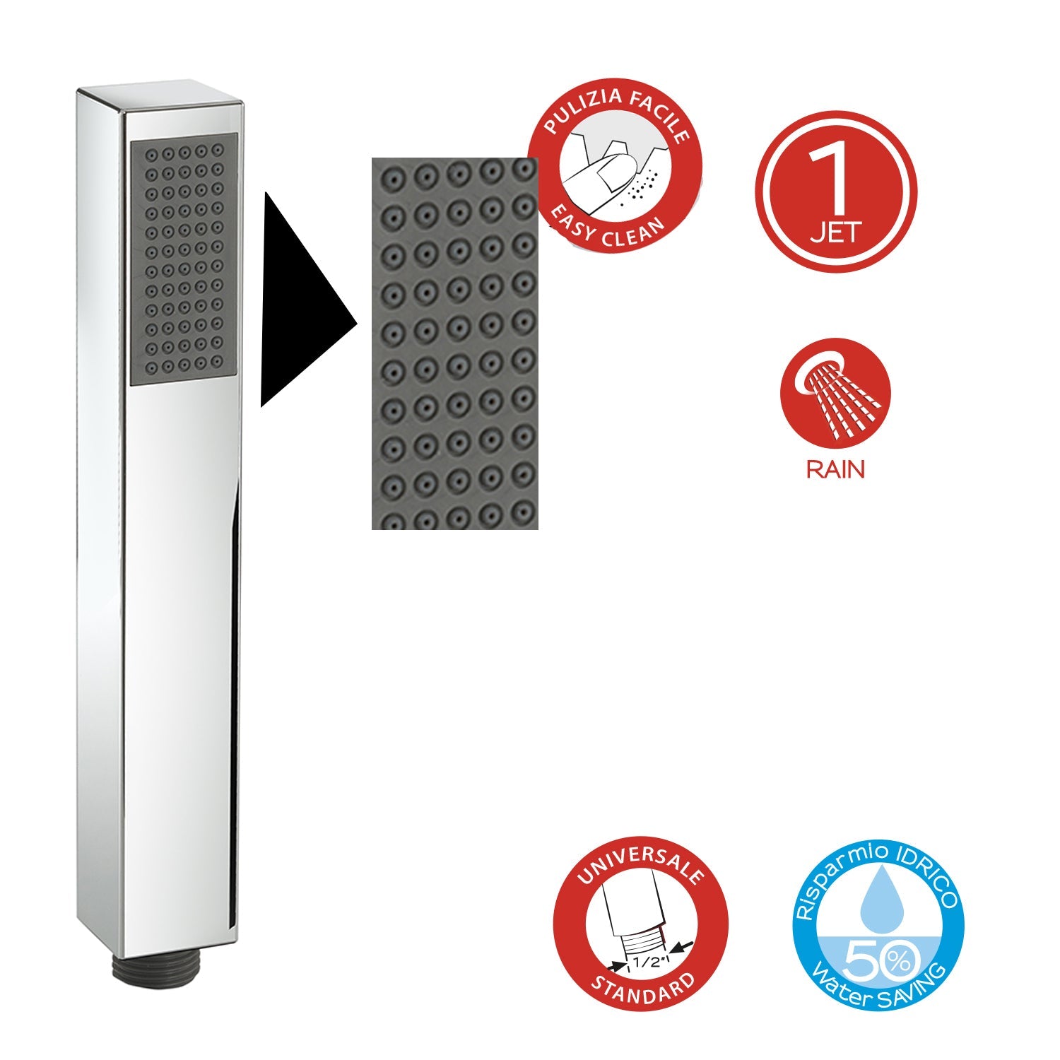  Doccetta 1 getto modello Trendy 05 di Gedy - Cromato by CeramicStore | Lo specialista del tuo bagno