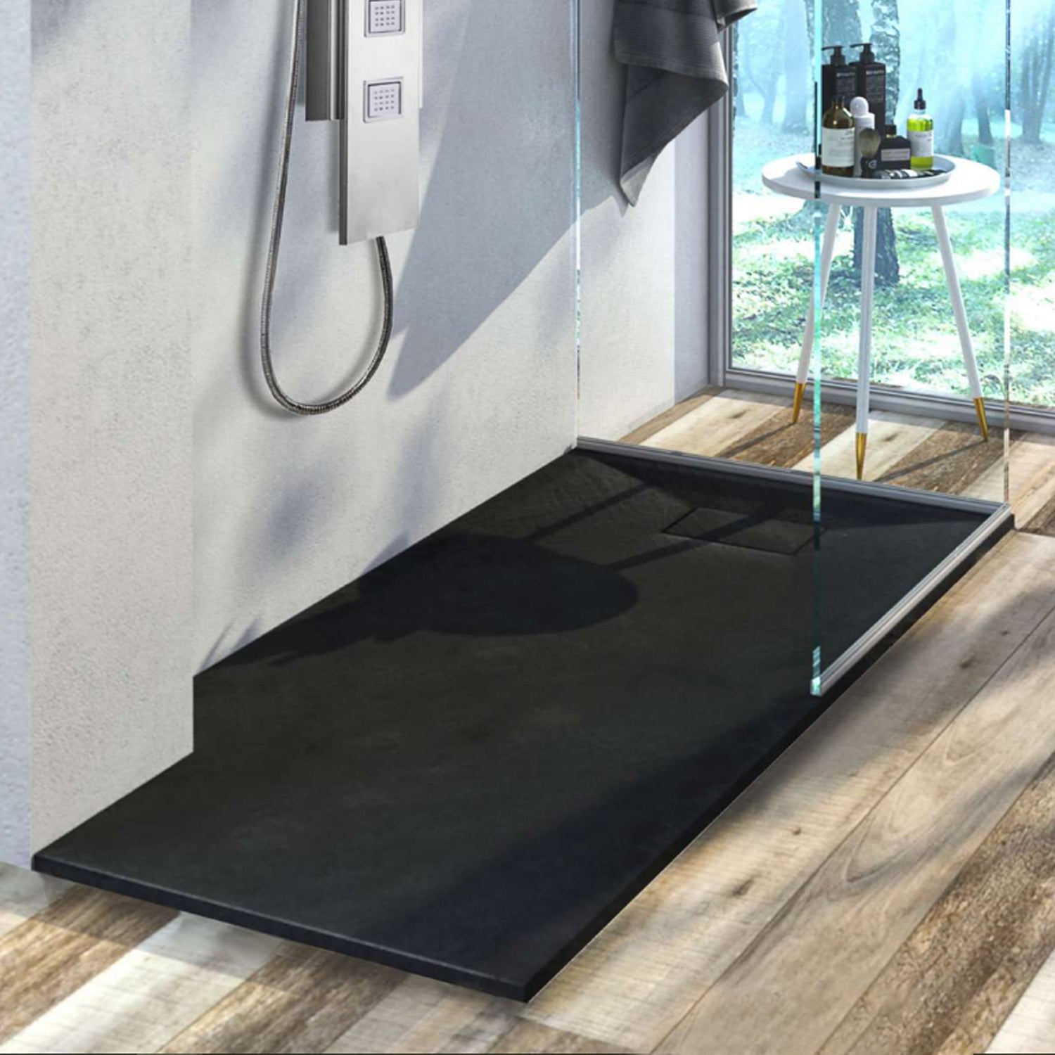 Piatto doccia Stone Essence Slim rettangolare 70x90 cm - Nero 2