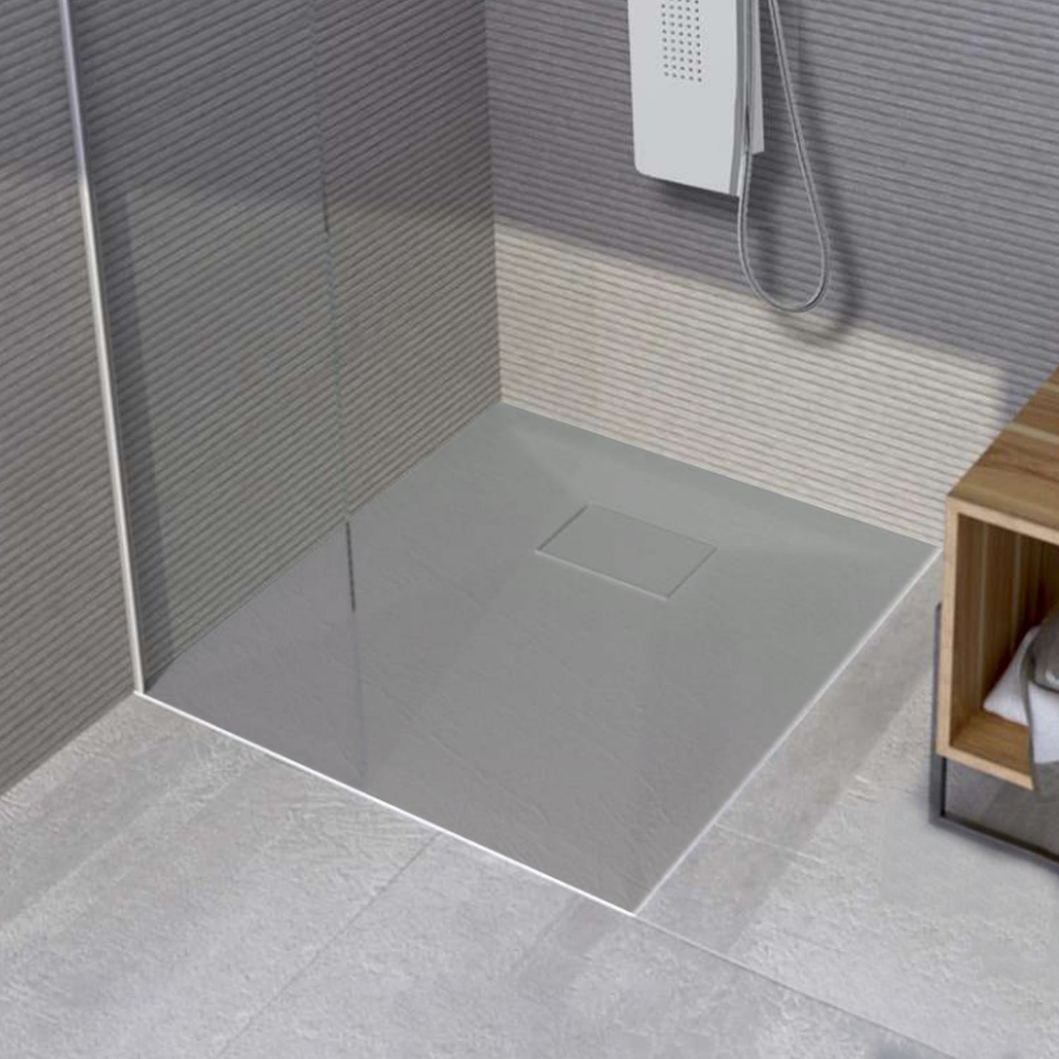 Piatto doccia Stone Essence Slim rettangolare 70x120 cm - Grigio 3