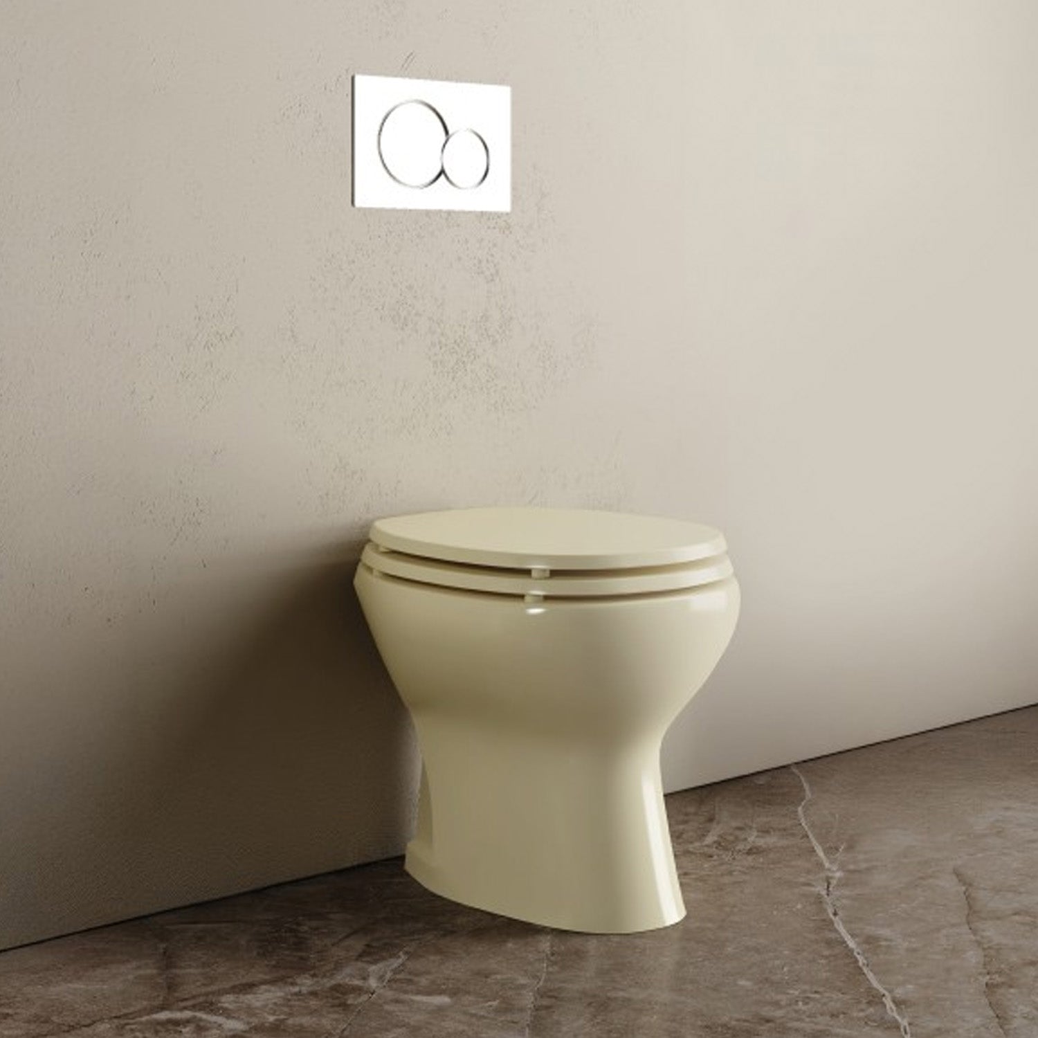 Vaso WC a terra con scarico a pavimento in ceramica BathCore - Champagne