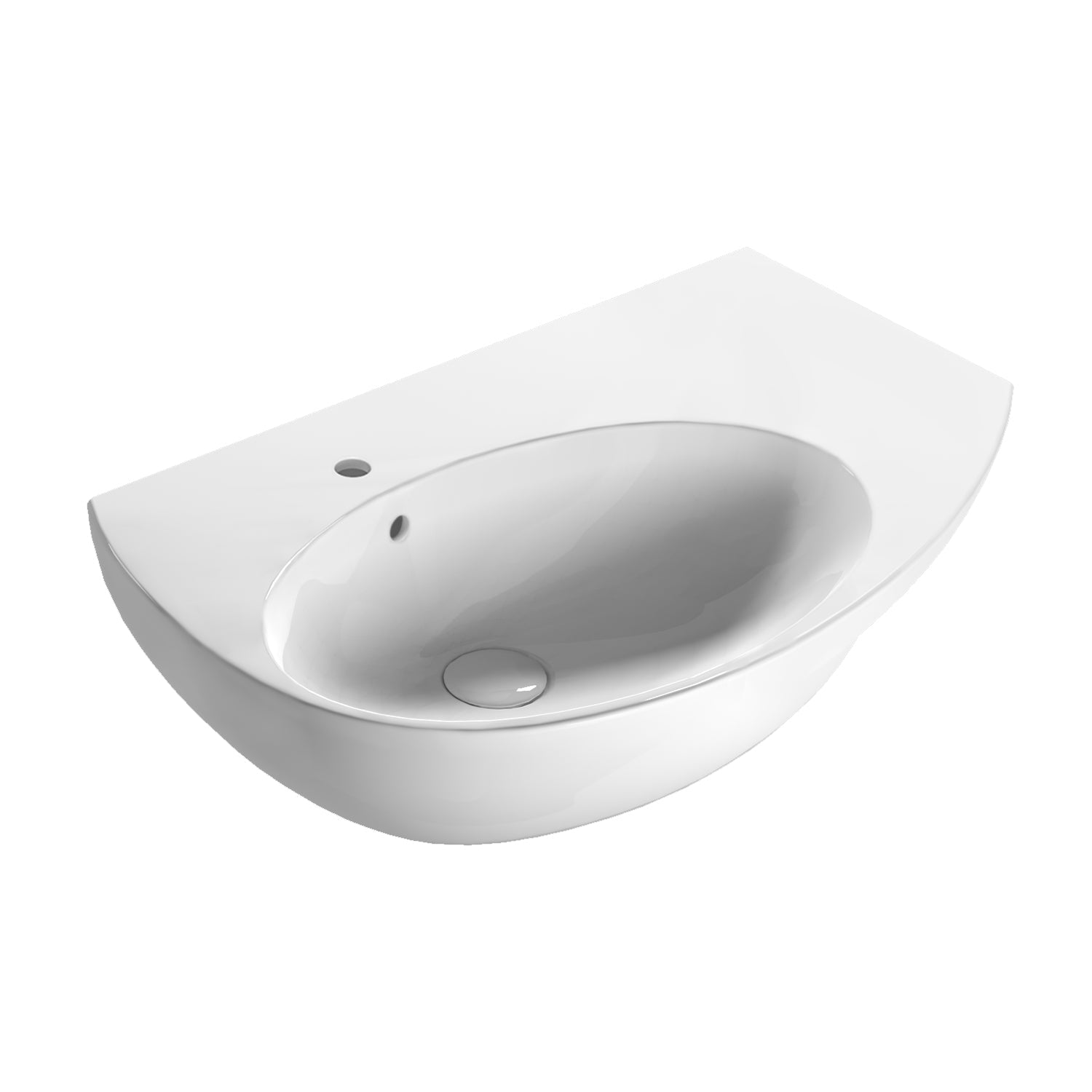 Lavabo Sospeso con piano d'appoggio laterale 70x45 cm Ceramica Globo Mode - vasca a sinistra by CeramicStore | Lo specialista del tuo bagno