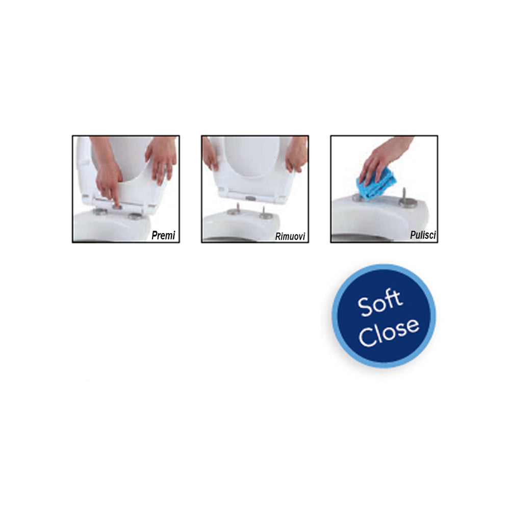 Copriwater flat soft close a sgancio rapido in termoindurente  per vasi serie LineaM Bathcore - Nero Opaco 2