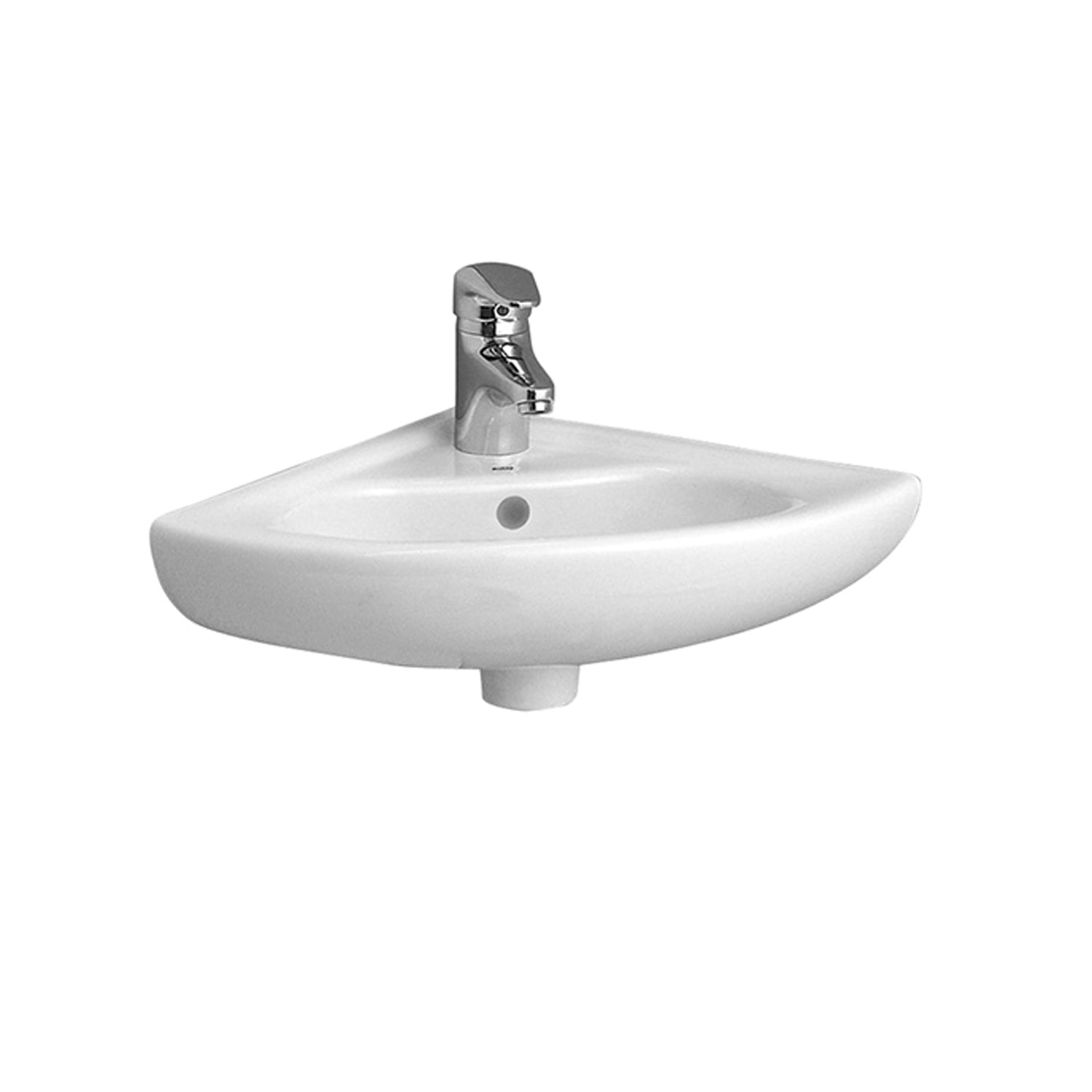 Lavabo ad angolo in ceramica bianca lucida per installazione sospesa cm 40x40 by CeramicStore | Lo specialista del tuo bagno