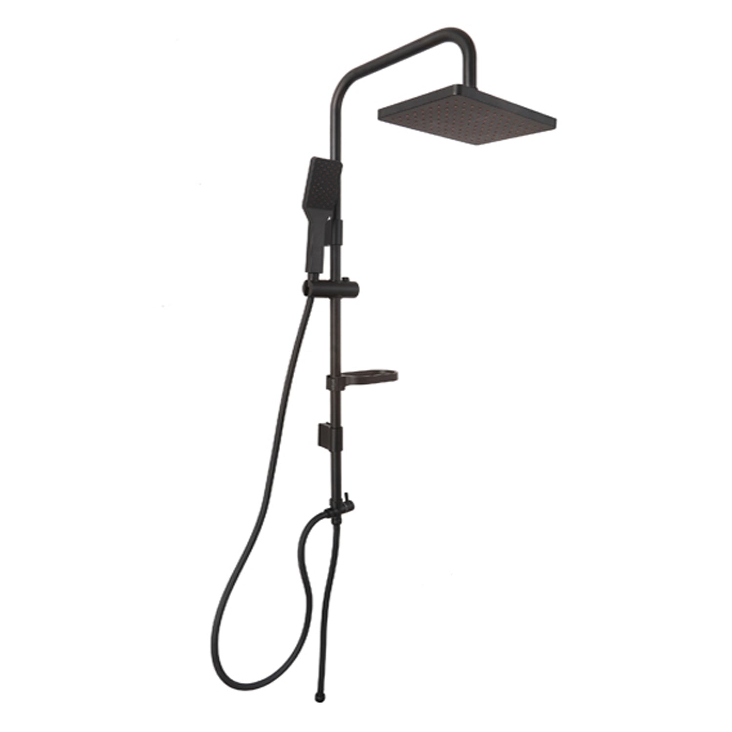 Colonna doccia in acciaio con soffione rettangolare e doccino finitura nero opaco by CeramicStore | Lo specialista del tuo bagno