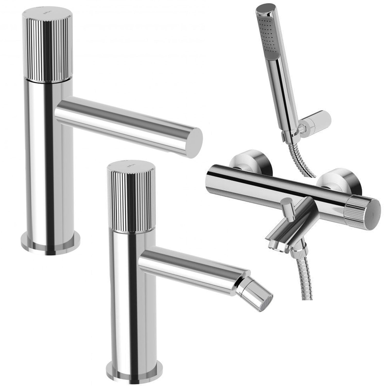 Set di miscelatori lavabo-bidet-vasca con doccetta Paffoni Jo Cromato by CeramicStore | Lo specialista del tuo bagno