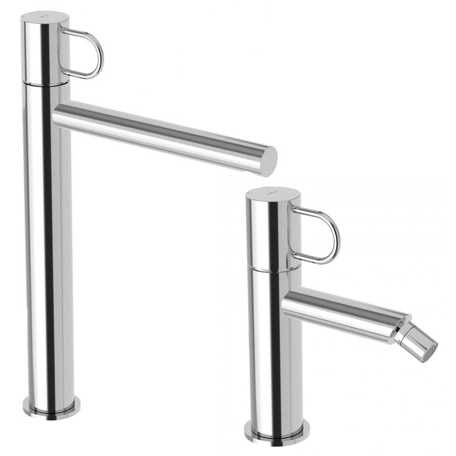 Set di miscelatori lavabo alto e bidet con scarico click clack Paffoni Jocker cromato by CeramicStore | Lo specialista del tuo bagno