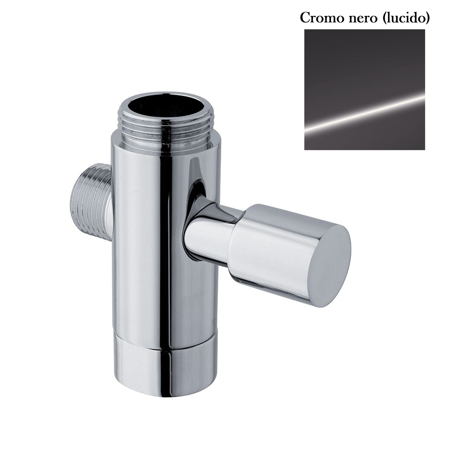 Deviatore in ottone con attacco 3/4F e 1/2M cromo nero by CeramicStore | Lo specialista del tuo bagno