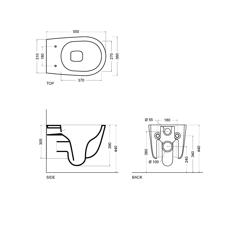  Sanitari Sospesi collezione EVA wc senza brida + bidet + sedile soft close