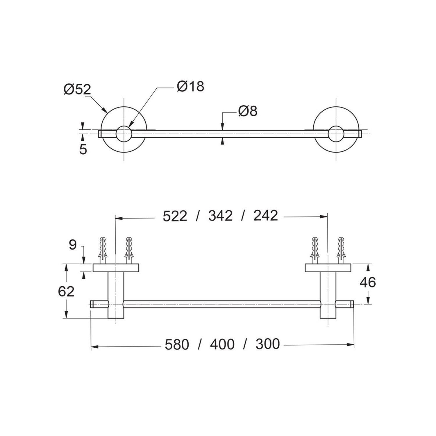  Portasalviette serie Arte 40 cm in ottone bronzo by CeramicStore | Lo specialista del tuo bagno