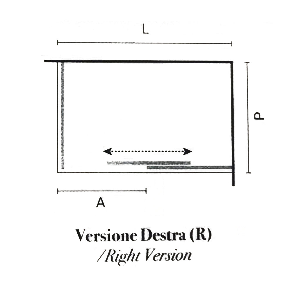 Box doccia rettangolare con apertura scorrevole verso destra cm 120x80 modello Lauren in cristallo temperato mm 8- Altezza maggiorata cm 210 by CeramicStore | Lo specialista del tuo bagno