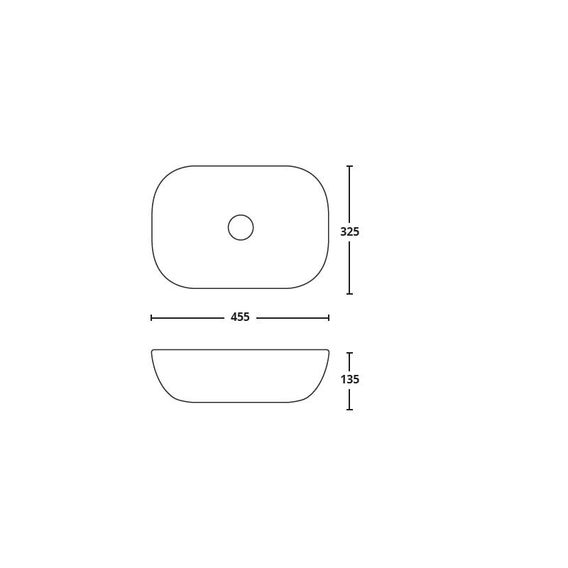  Lavabo da appoggio rettangolare Aki Althea 45