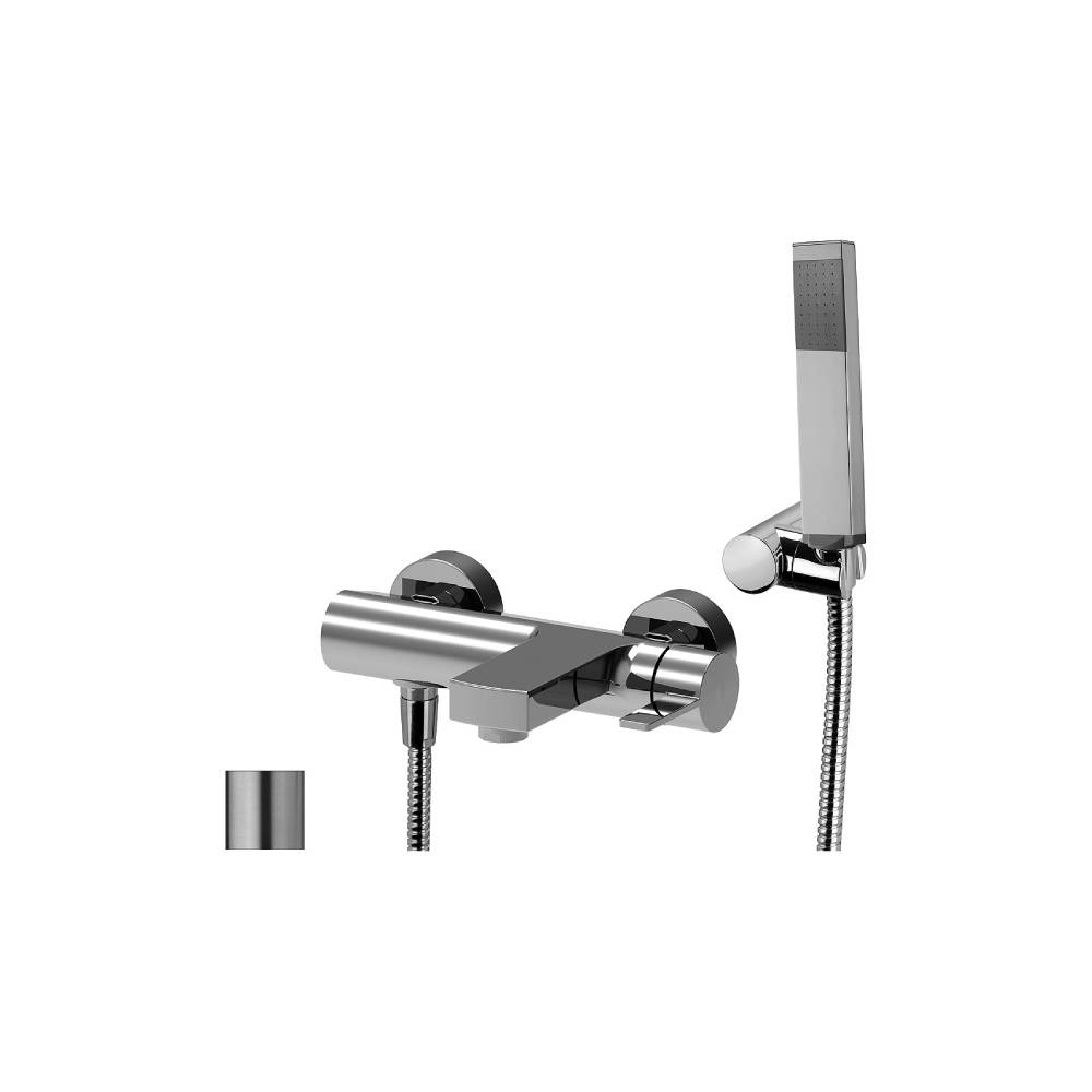 Miscelatore vasca a parete con duplex serie Rock modello RO023ST Steel looking Paffoni by CeramicStore | Lo specialista del tuo bagno