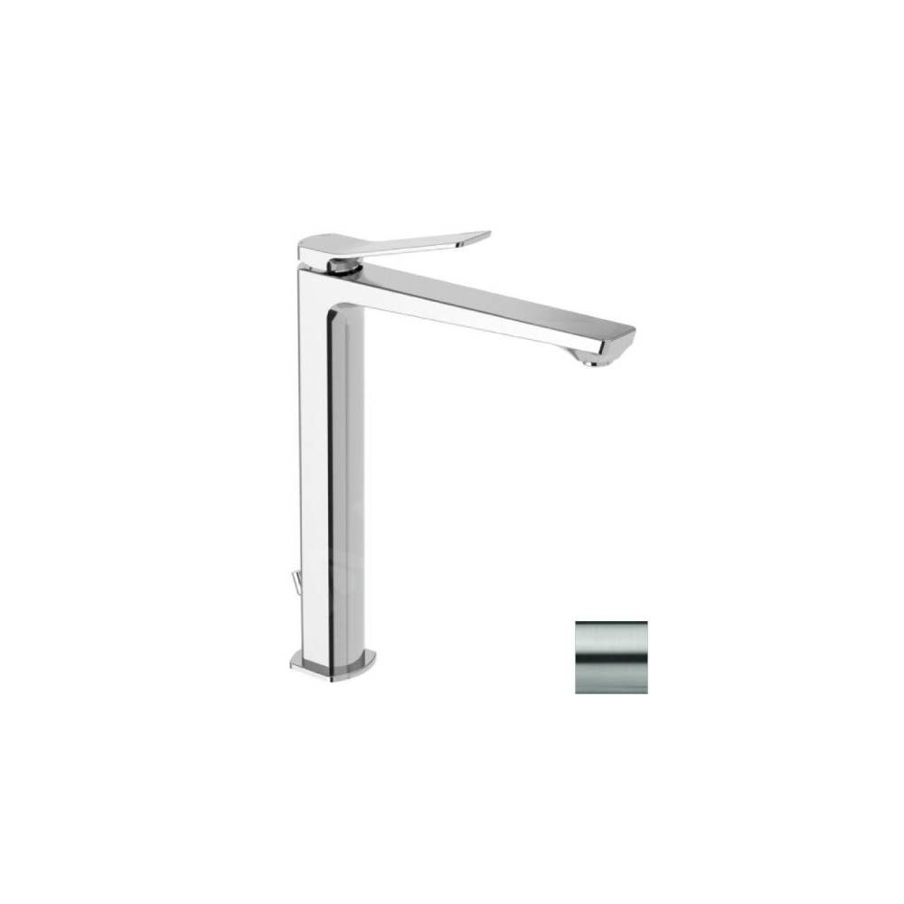 Miscelatore da lavabo con sistema di scarico serie Tilt modello TI085ST steel looking Paffoni by CeramicStore | Lo specialista del tuo bagno