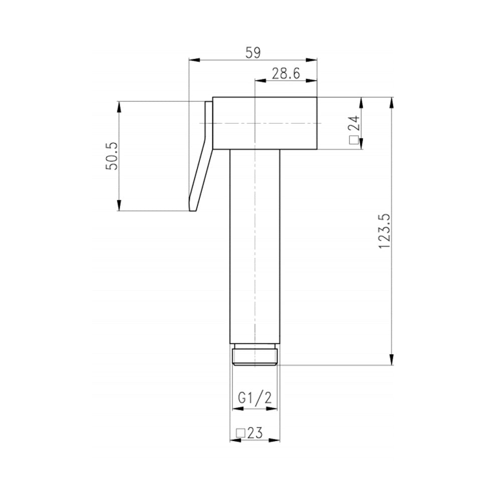  Idroscopino con doccetta quadrata in ottone cromato e flessibile in pvc da 90 cm ARES by CeramicStore | Lo specialista del tuo bagno
