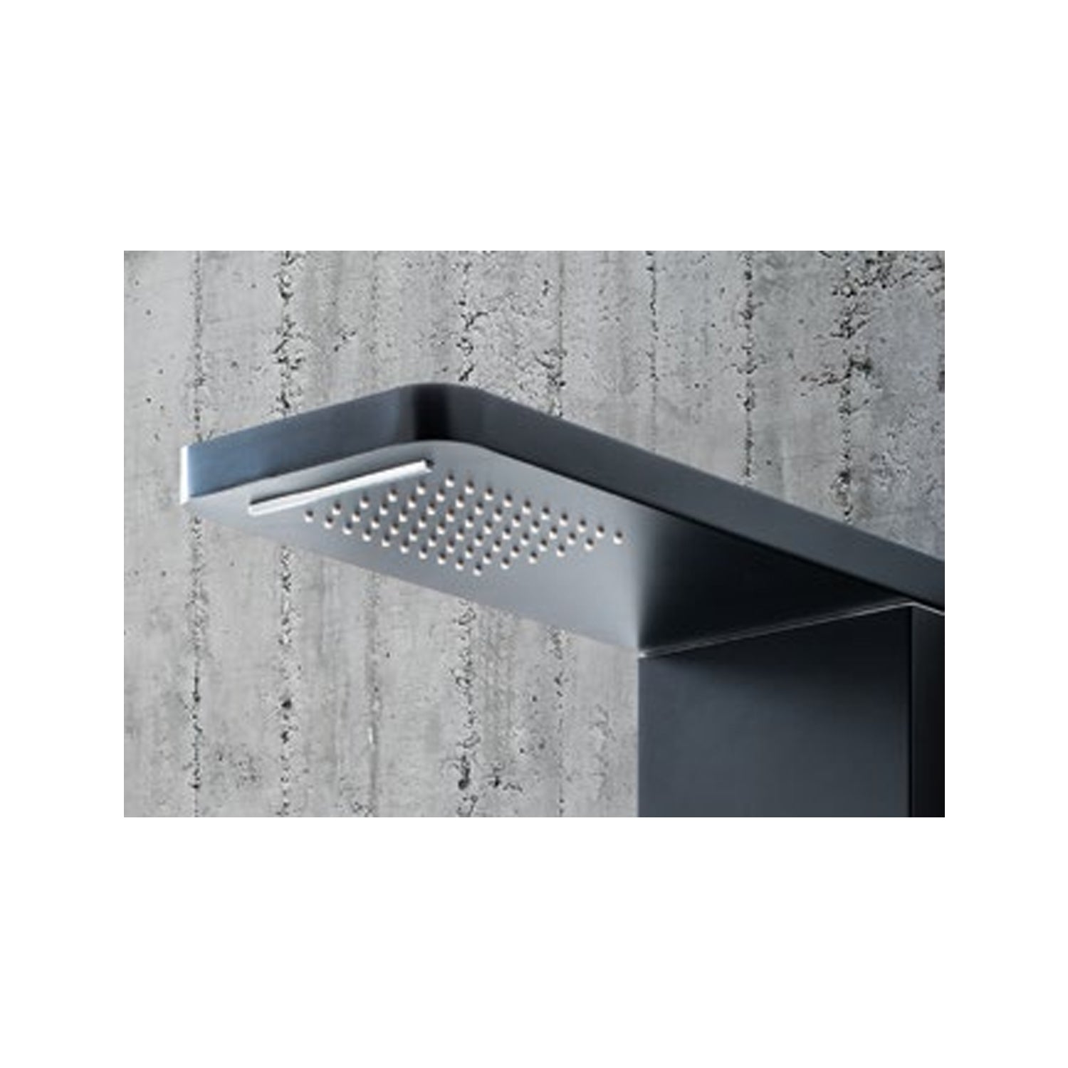 Pannello doccia idromassaggio a cascata Monte Baldo in alluminio verniciato nero. Miiscelatore incasso 4 vie 3